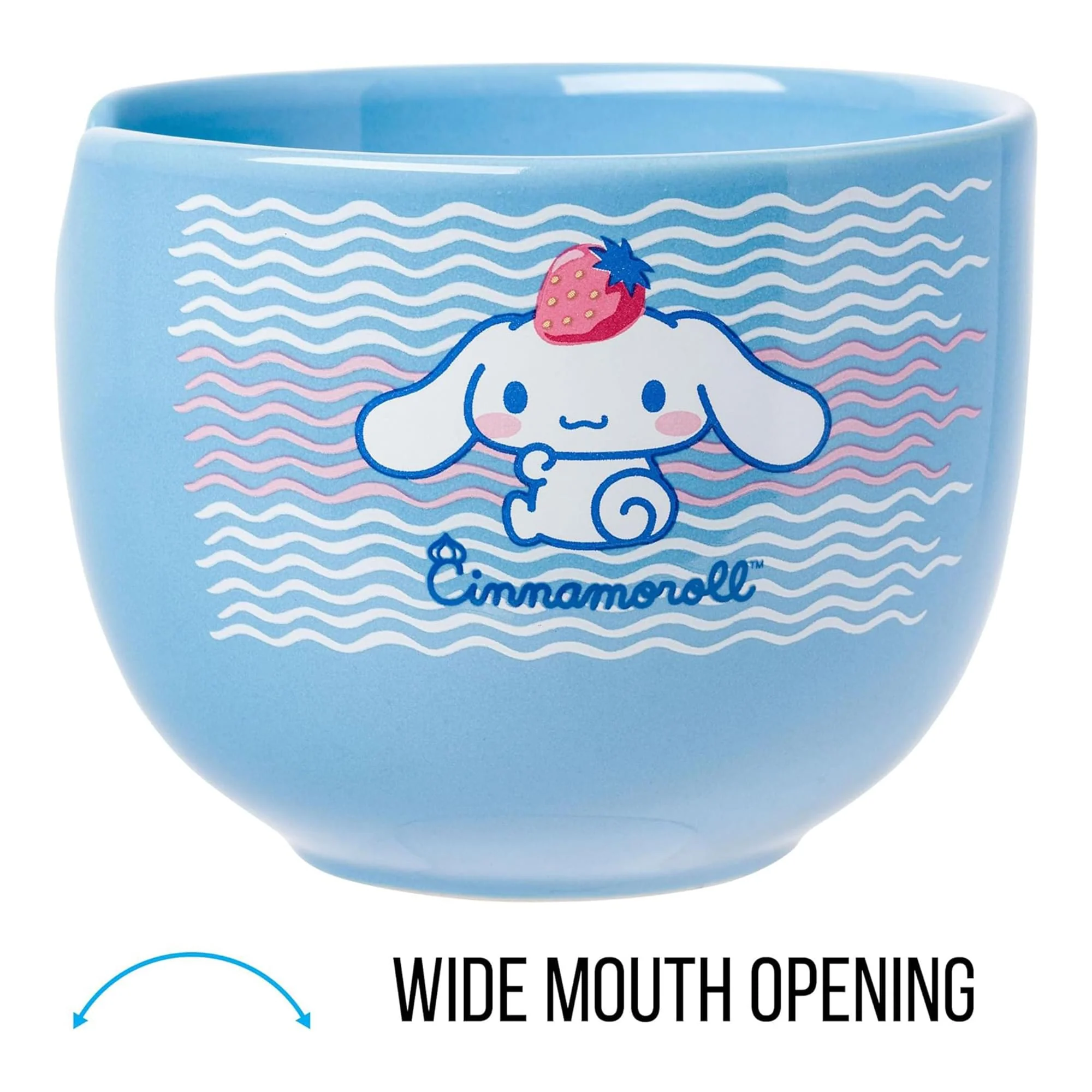 Sanrio Cinnamoroll Strawberry Pose 20oz Ceramic Ramen Bowl with Chopsticks - Image 6