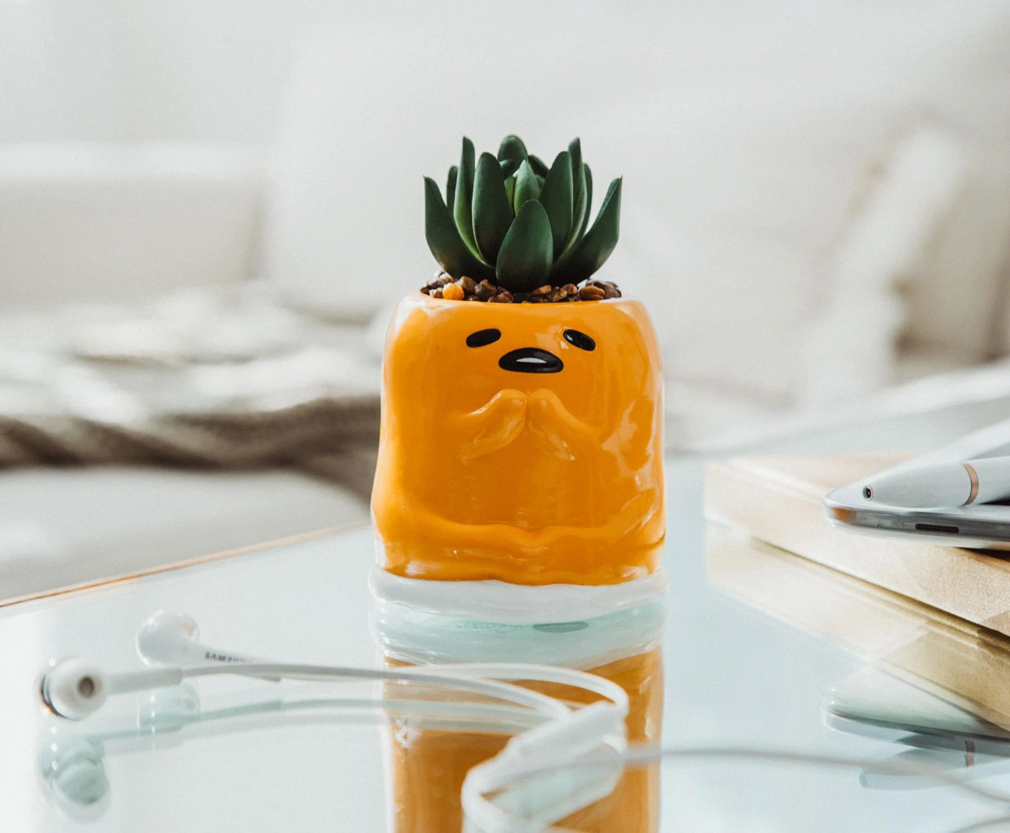 Sanrio Gudetama Meditation 3-Inch Mini Planter With Artificial Succulent - Image 4