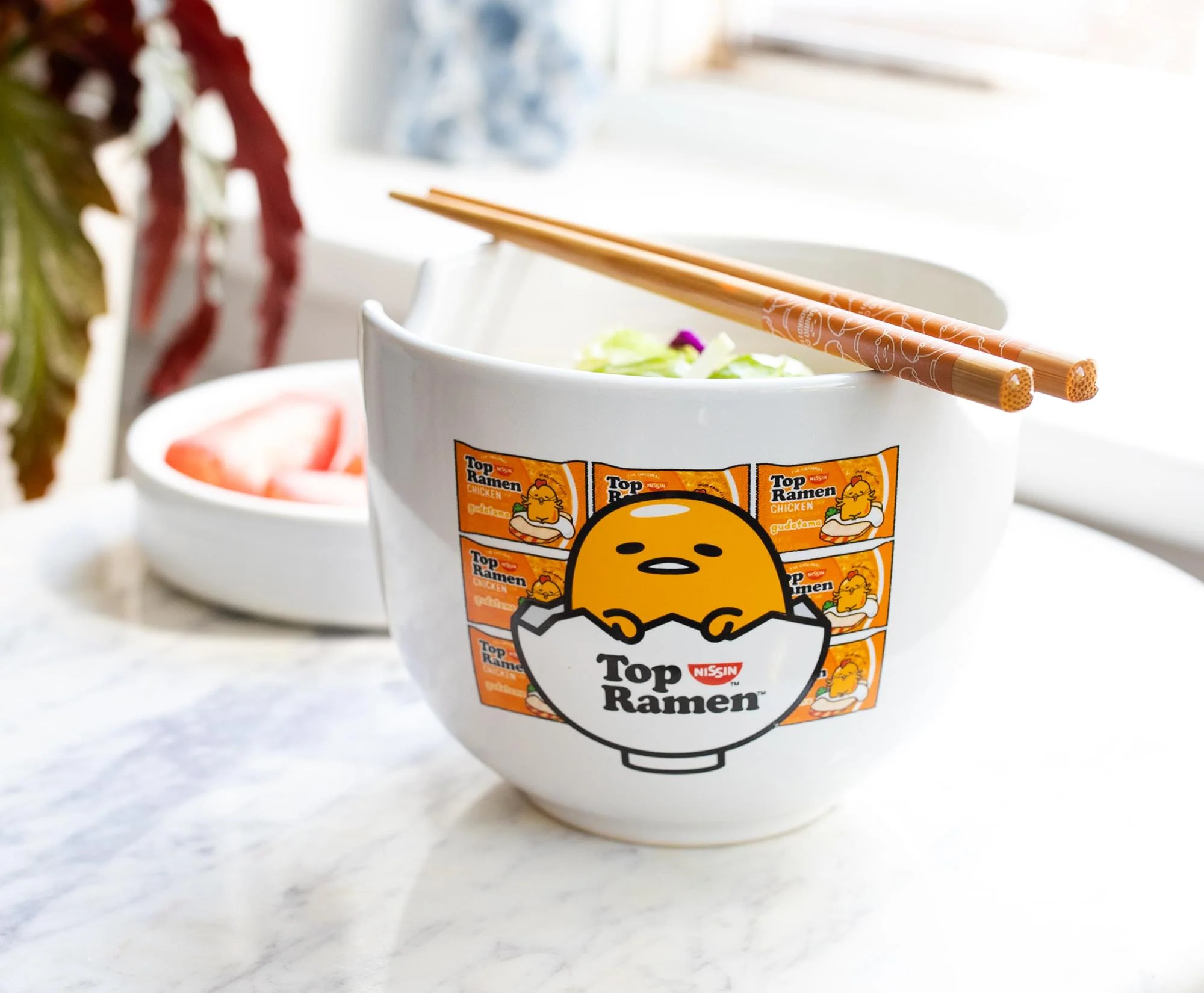 Sanrio Gudetama Top Ramen Japanese Dinner Set | 20-Ounce Ramen Bowl, Chopsticks - Image 6