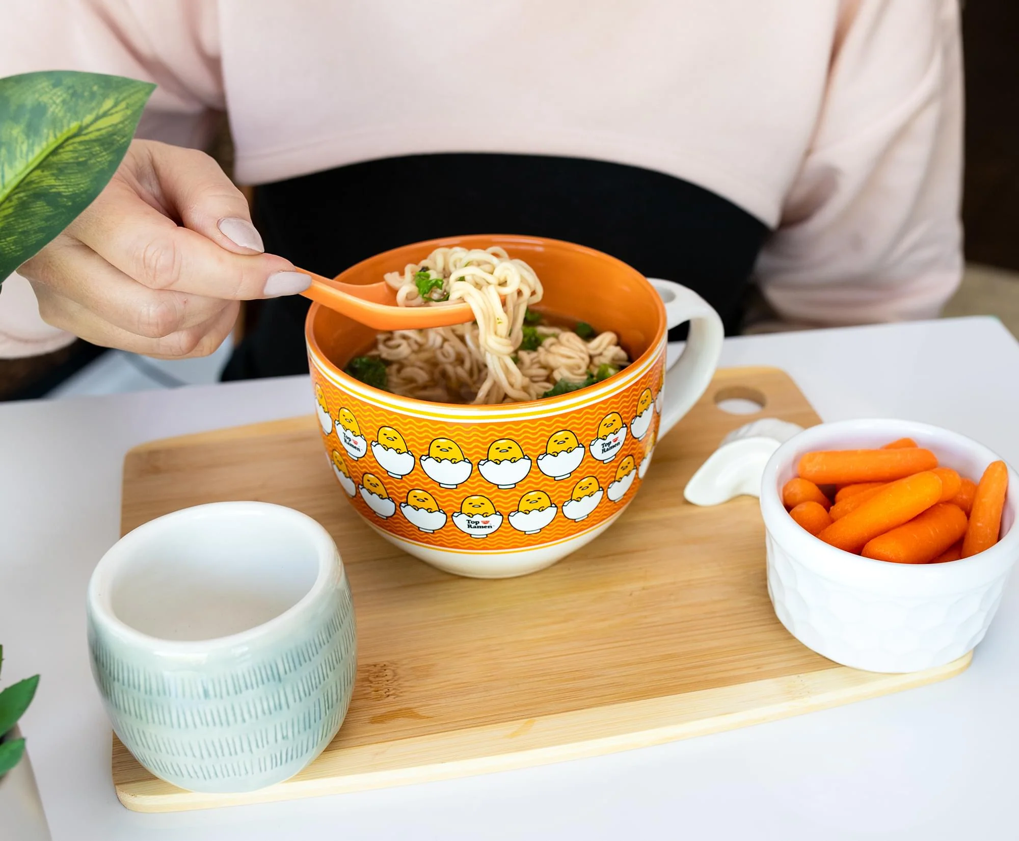 Sanrio Gudetama x Nissin Top Ramen Ceramic Soup Mug with Spoon | Holds 24 Ounces - Image 5