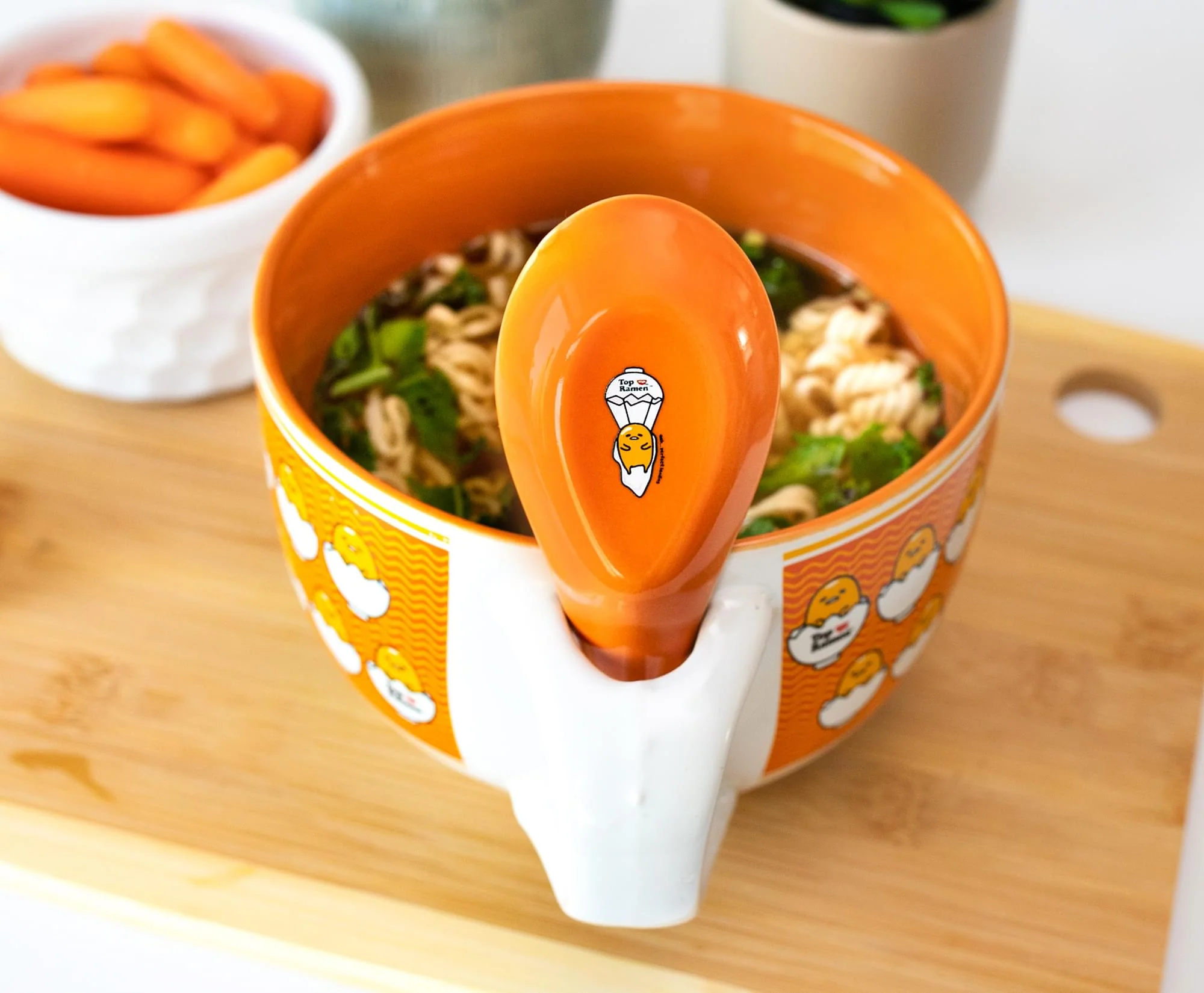 Sanrio Gudetama x Nissin Top Ramen Ceramic Soup Mug with Spoon | Holds 24 Ounces - Image 6