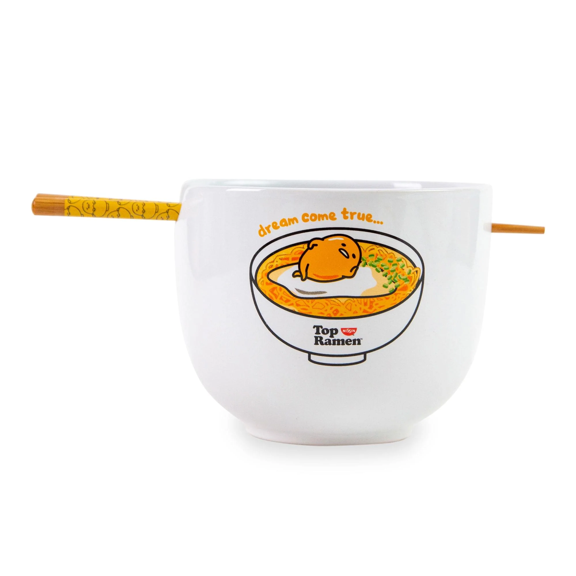 Sanrio Gudetama x Top Ramen "Dream Come True" Ramen Bowl and Chopstick Set - Image 2