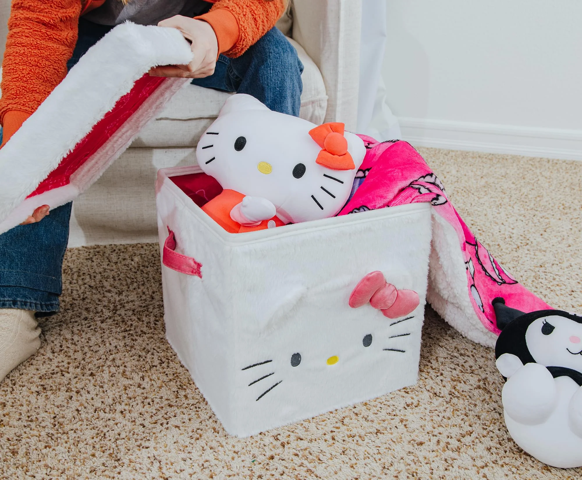 Sanrio Hello Kitty 13 x 13 Inch Plush Storage Cube - Image 7