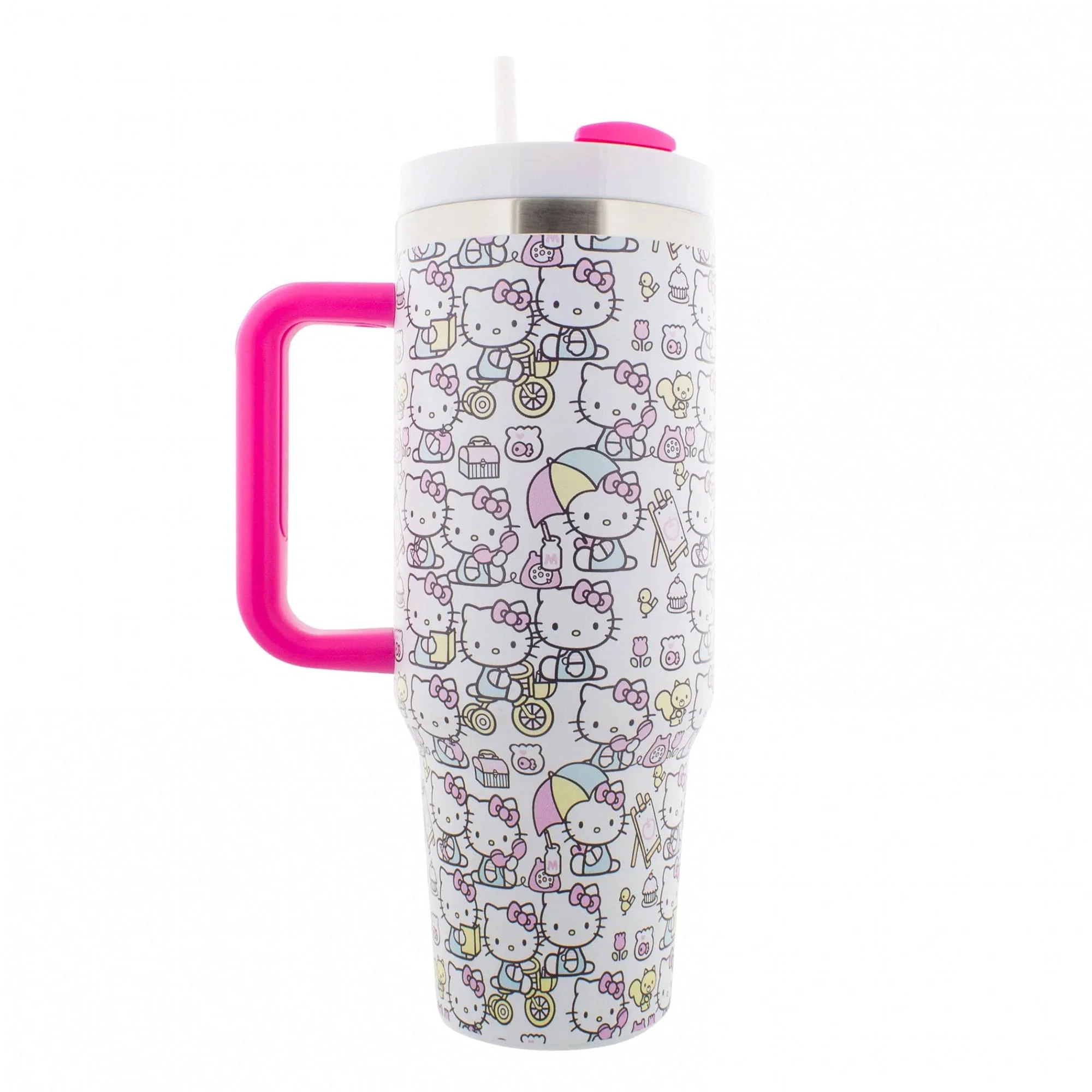 Sanrio Hello Kitty 40oz Stainless Steel Tumbler with Handle, Lid, & Straw - Image 4