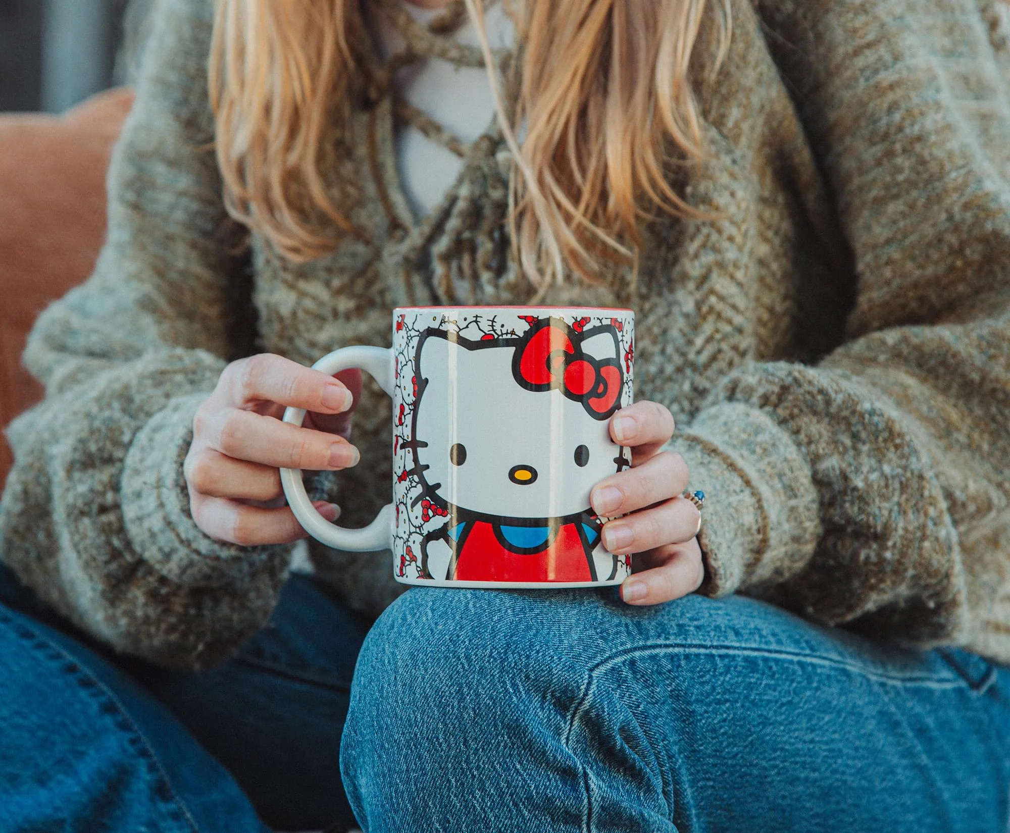 Sanrio Hello Kitty Allover Faces Ceramic Mug | Holds 20 Ounces - Image 3