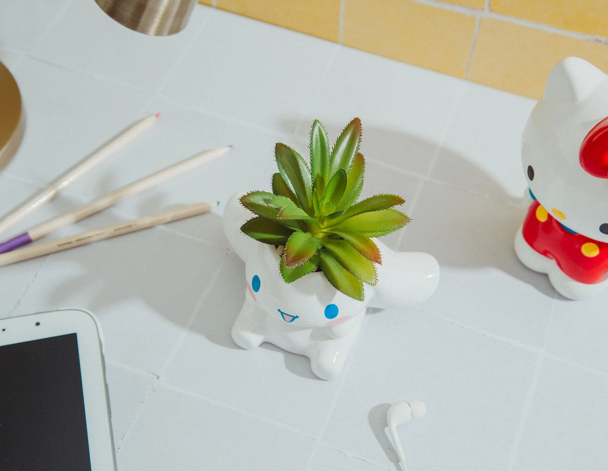 Sanrio Cinnamoroll 3-Inch Ceramic Mini Planter With Artificial Succulent - Image 5