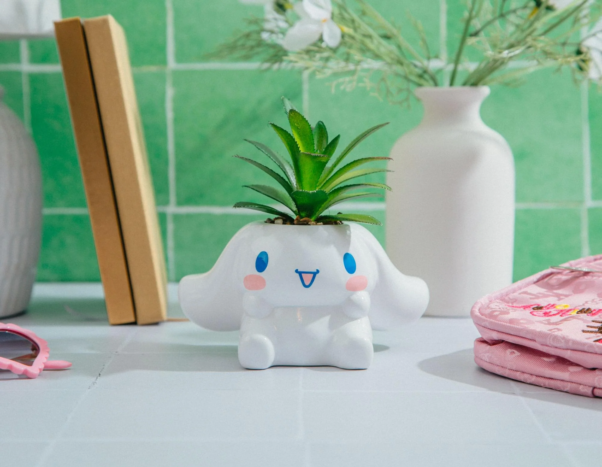 Sanrio Cinnamoroll 3-Inch Ceramic Mini Planter With Artificial Succulent - Image 6