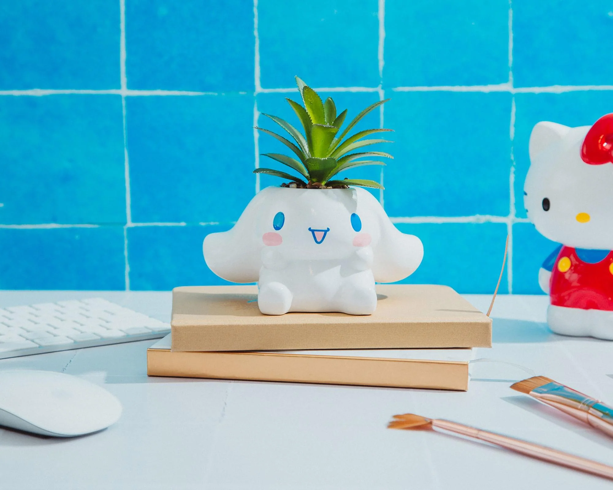 Sanrio Cinnamoroll 3-Inch Ceramic Mini Planter With Artificial Succulent - Image 9