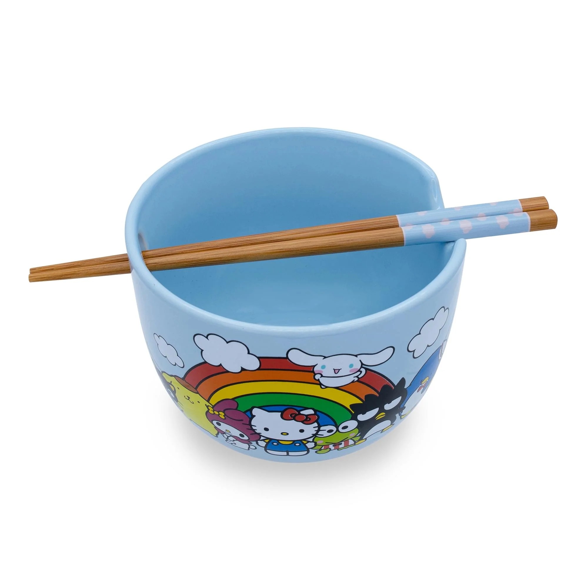 Sanrio Hello Kitty and Friends Rainbow Ceramic Ramen Bowl and Chopstick Set - Image 2