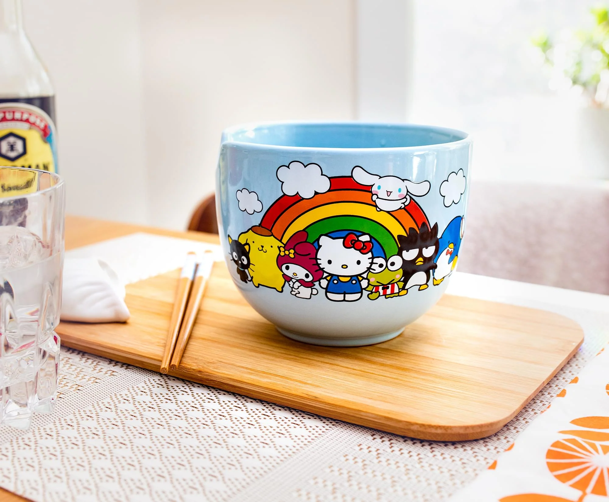 Sanrio Hello Kitty and Friends Rainbow Ceramic Ramen Bowl and Chopstick Set - Image 5