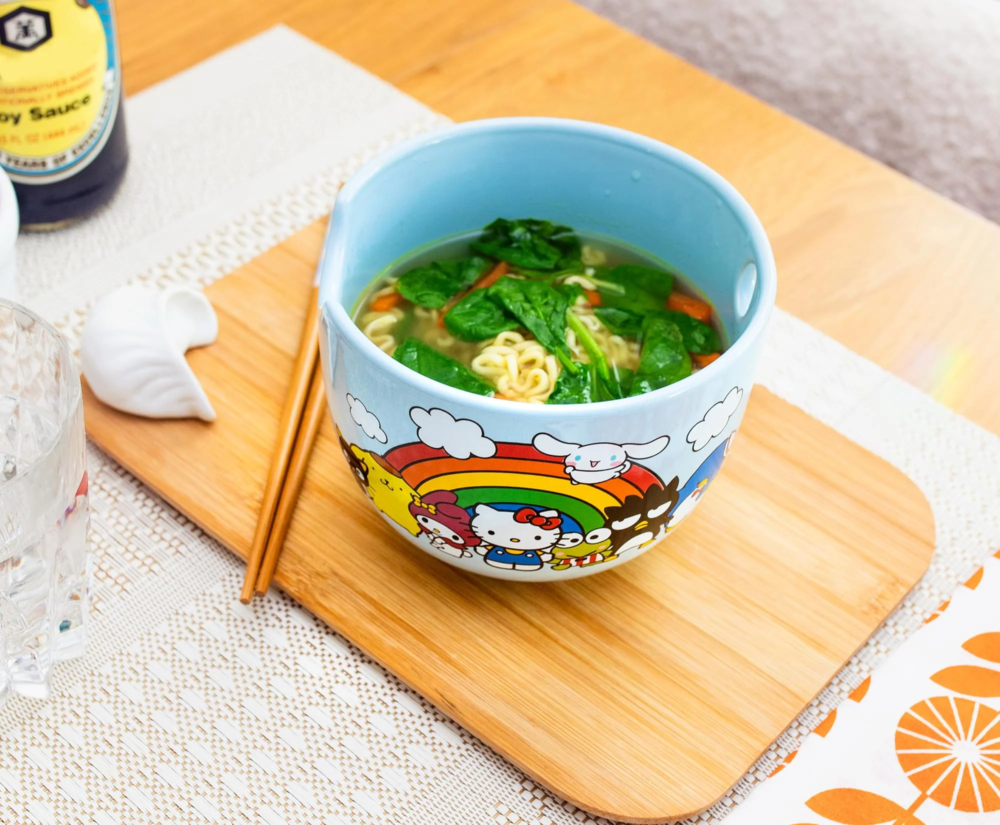 Sanrio Hello Kitty and Friends Rainbow Ceramic Ramen Bowl and Chopstick Set - Image 7