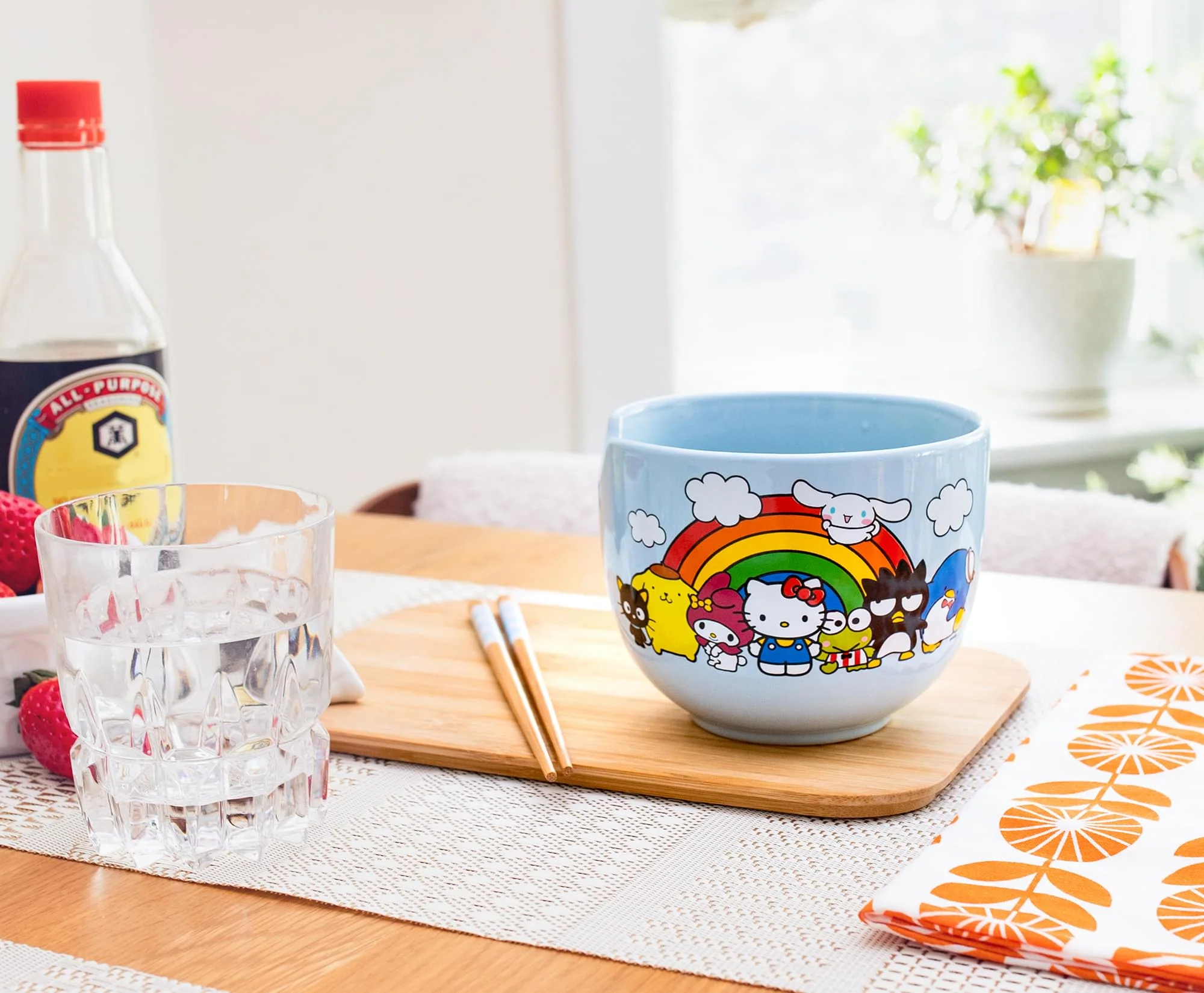 Sanrio Hello Kitty and Friends Rainbow Ceramic Ramen Bowl and Chopstick Set - Image 8