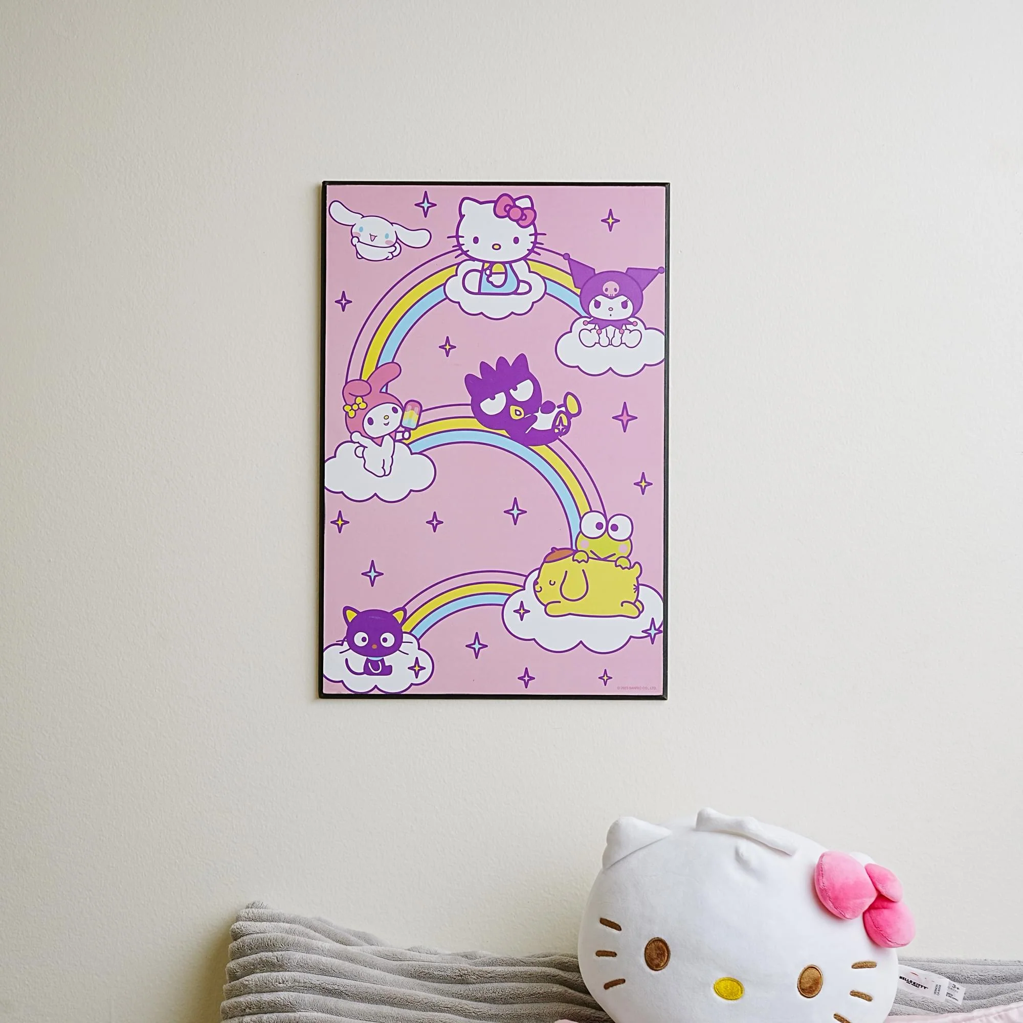 Sanrio Hello Kitty and Friends Rainbows And Clouds 13 x 19 Inch Framed MDF Wall Art - Image 5