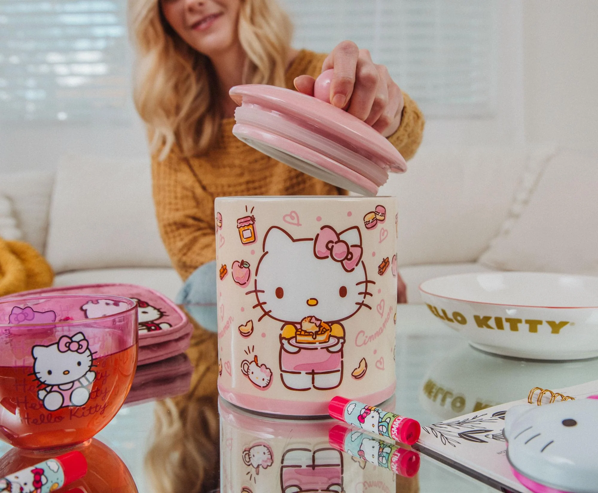 Sanrio Hello Kitty Apples and Cinnamon Ceramic Snack Jar | 8 Inches Tall - Image 6