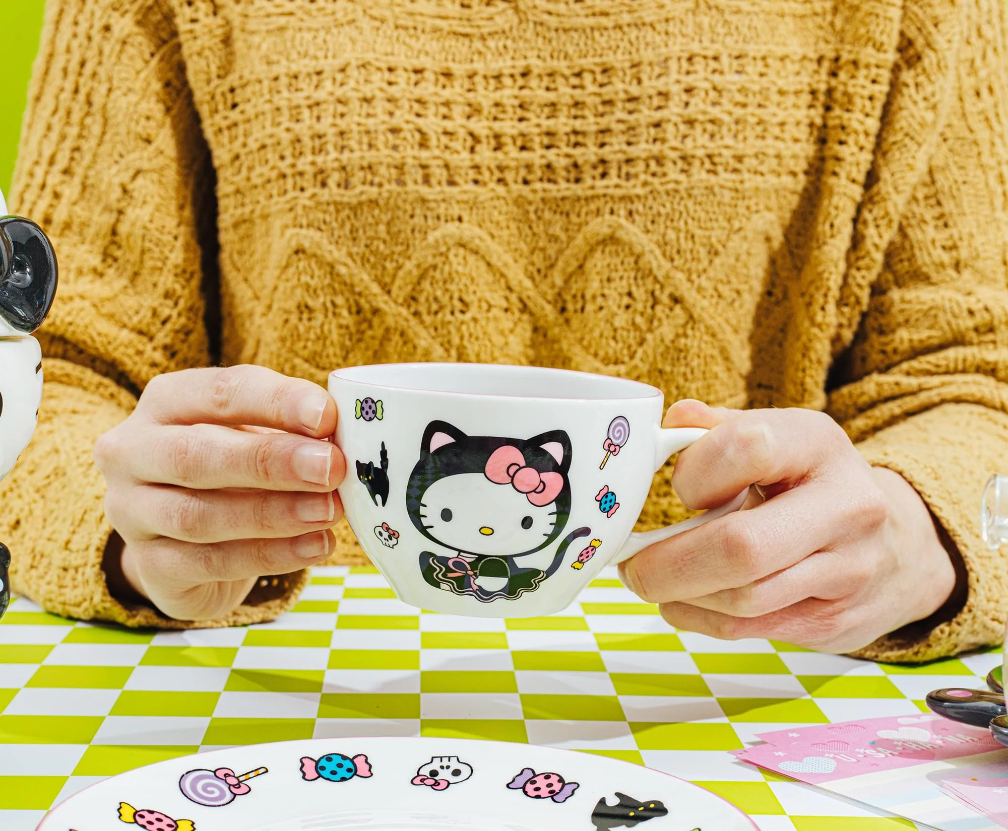 Sanrio Hello Kitty Black Cat Bone China Teacup and Saucer Set | Holds 7 Ounces - Image 7