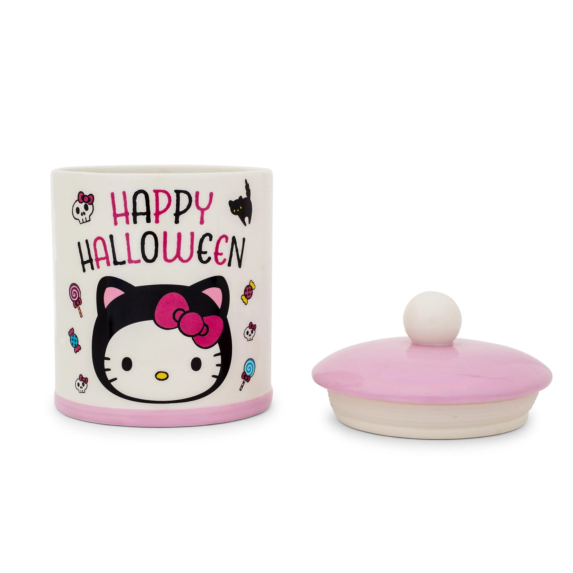 Sanrio Hello Kitty Black Cat "Happy Halloween" Ceramic Snack Jar | 8 Inches Tall - Image 2