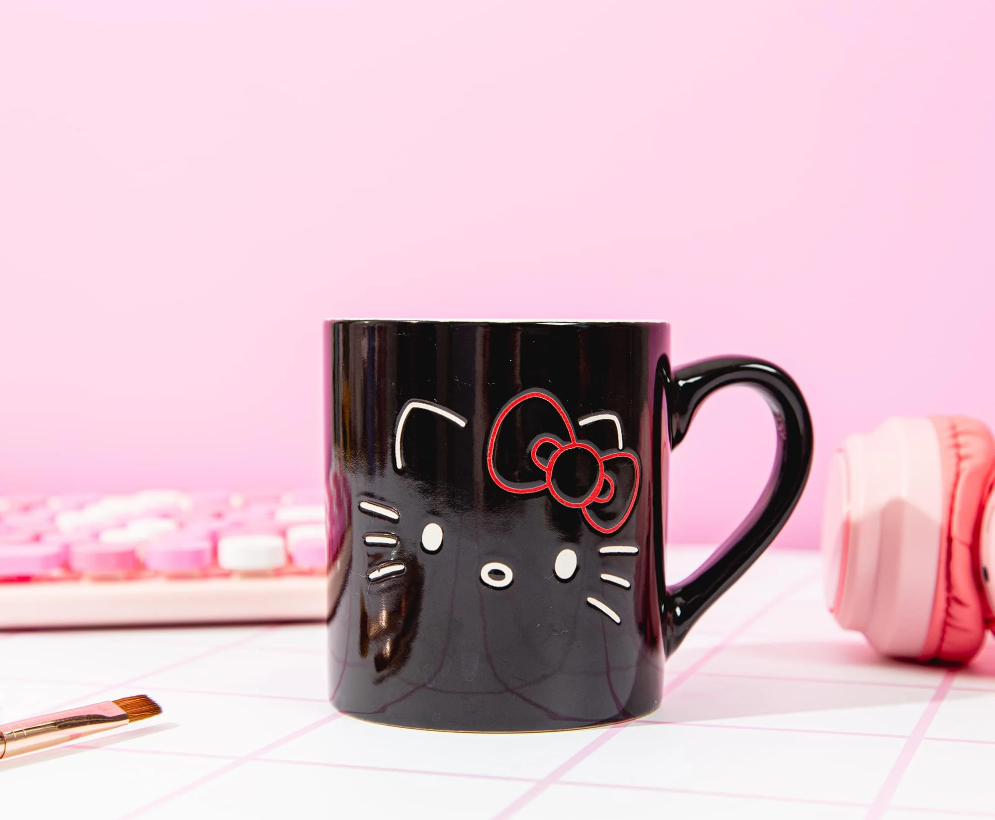 Sanrio Hello Kitty Black Outline Wax Resist Ceramic Mug | Holds 14 Ounces - Image 3