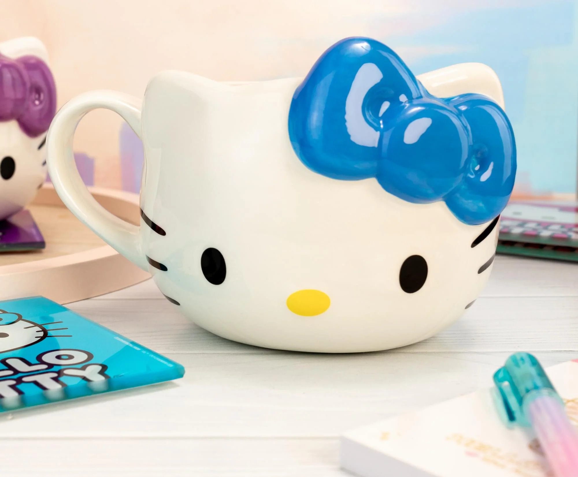 Sanrio Hello Kitty Blue Bow Sculpted Ceramic Mug | Holds 20 Ounces - Image 4