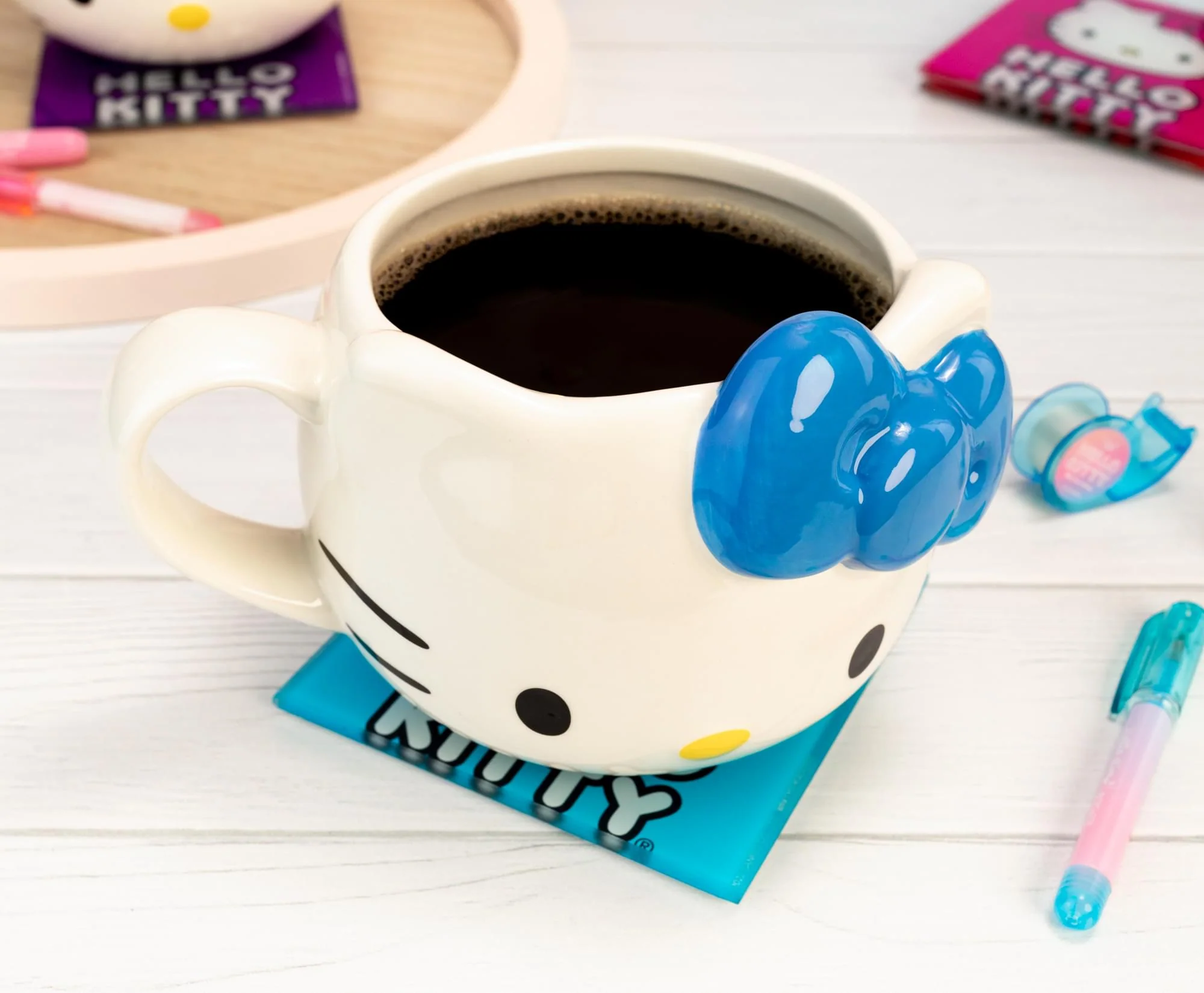 Sanrio Hello Kitty Blue Bow Sculpted Ceramic Mug | Holds 20 Ounces - Image 5