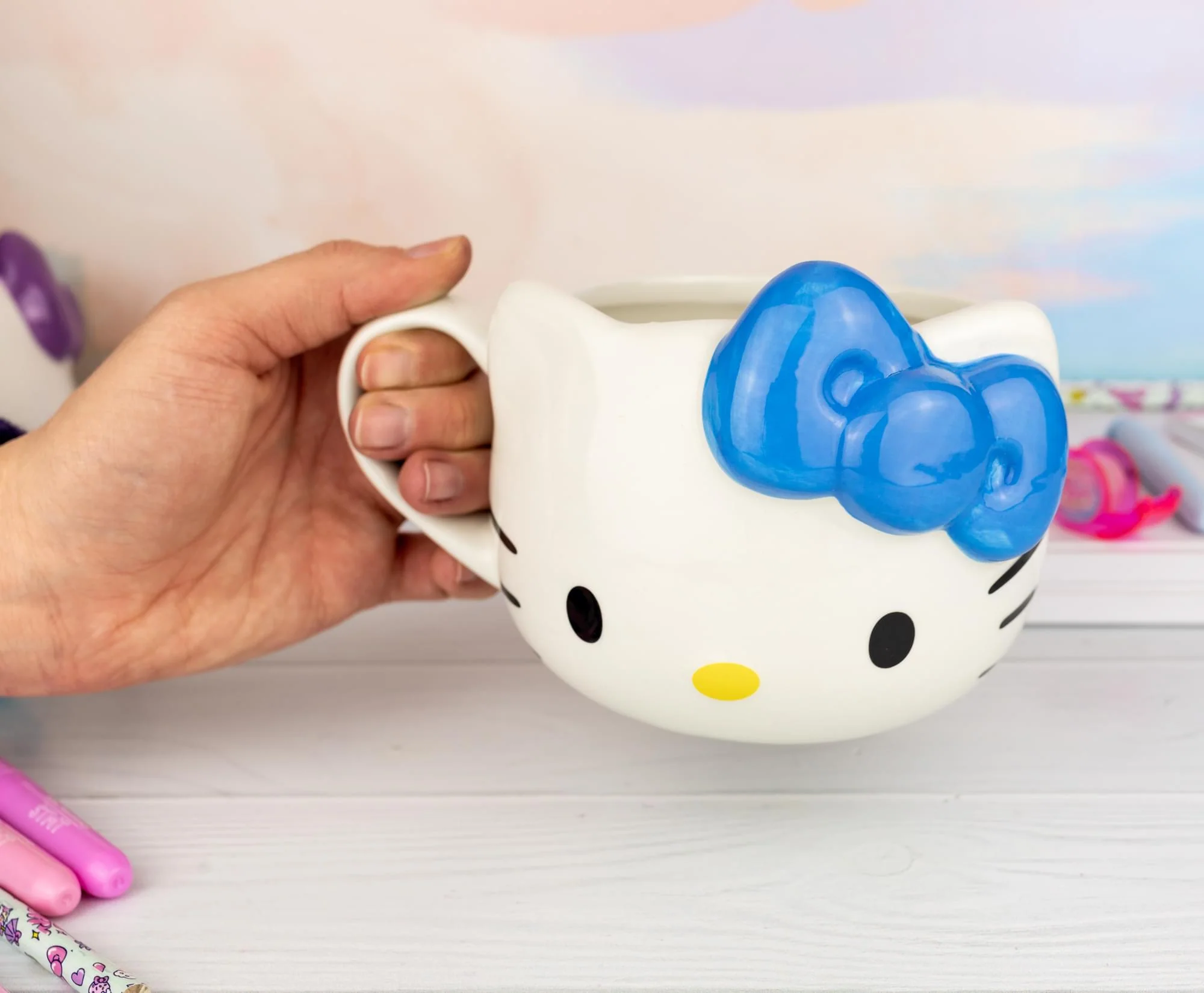 Sanrio Hello Kitty Blue Bow Sculpted Ceramic Mug | Holds 20 Ounces - Image 7