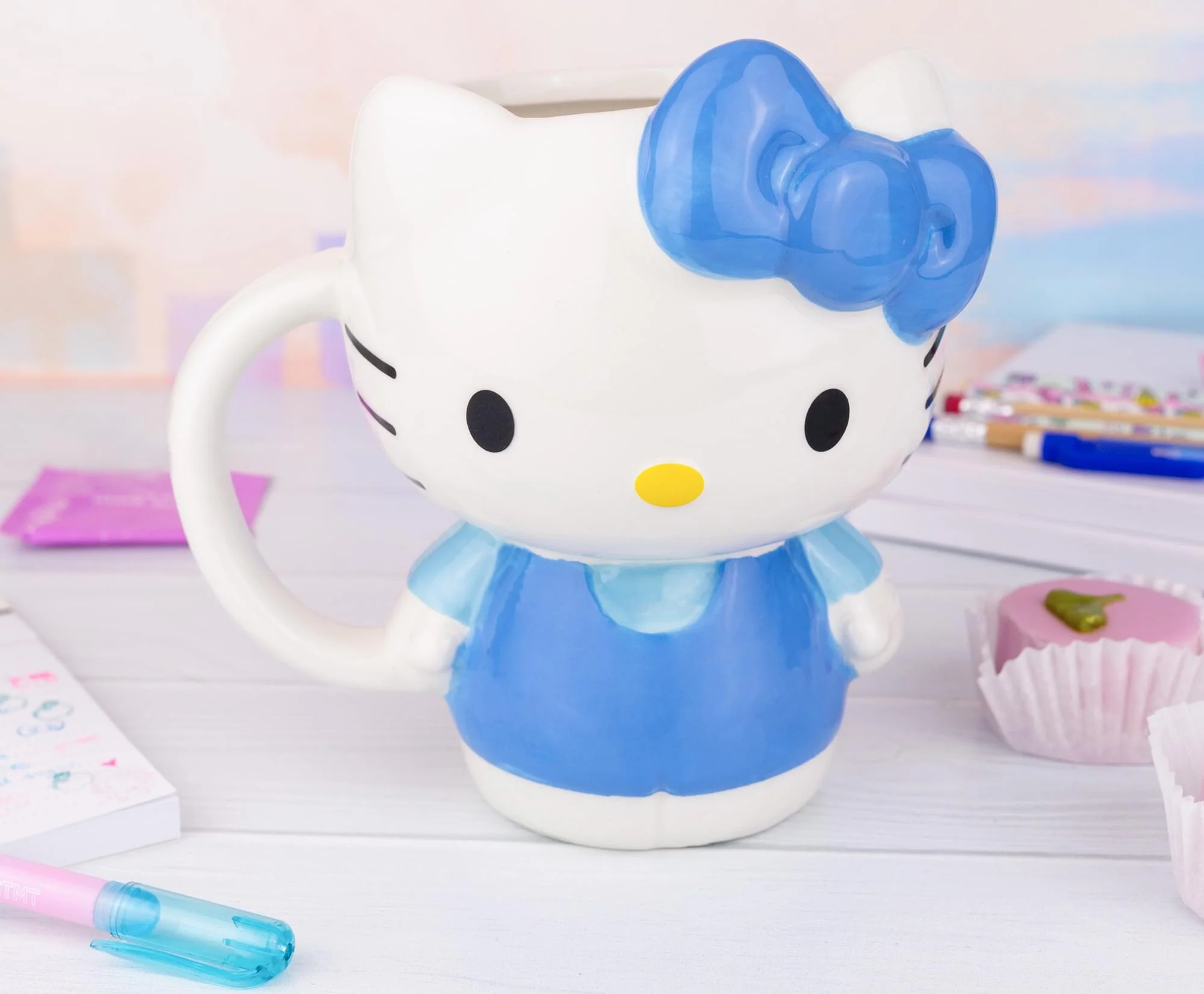 Sanrio Hello Kitty Blue Sculpted Ceramic Mug | Holds 20 Ounces - Image 4
