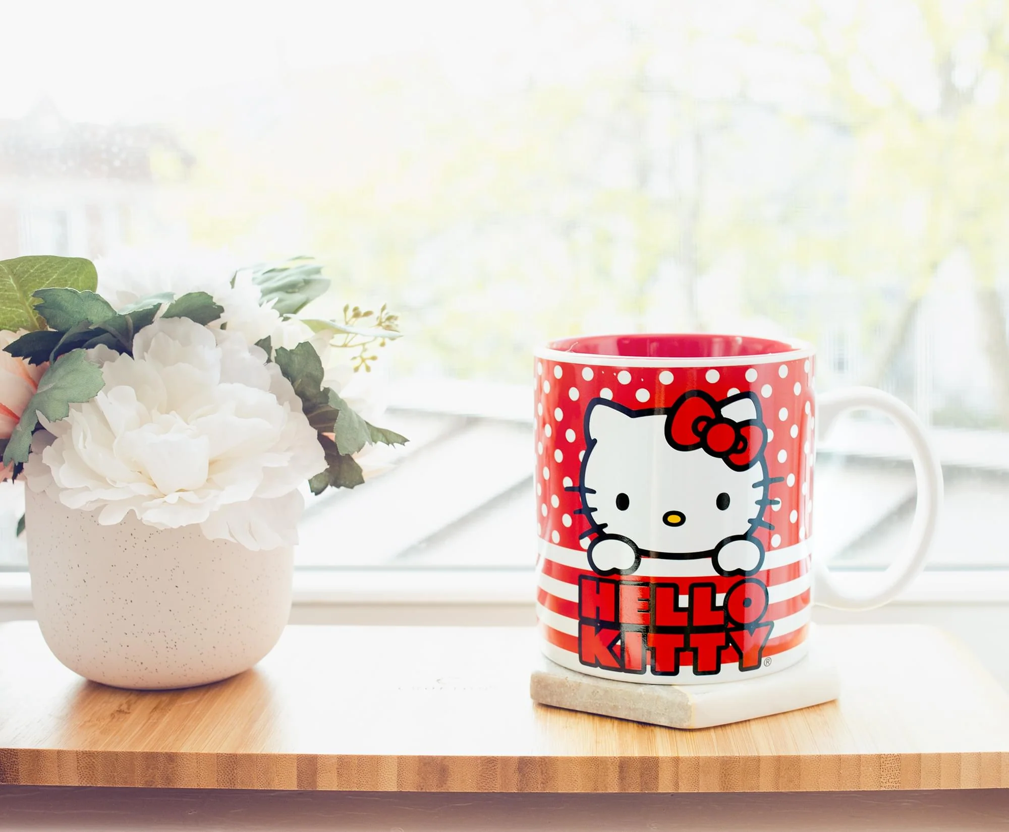 Sanrio Hello Kitty Dots And Stripes Ceramic Mug | Holds 20 Ounces - Image 9