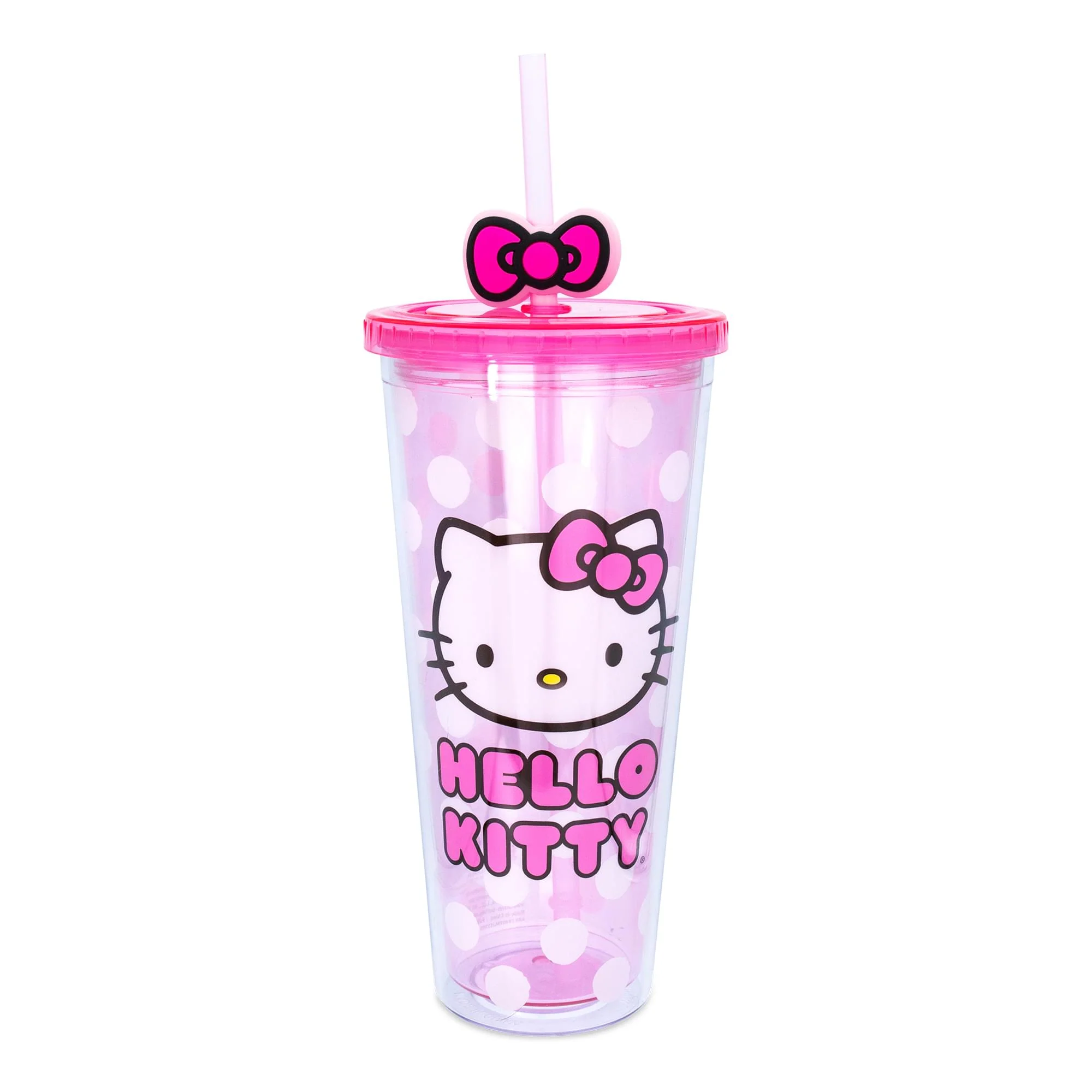 Sanrio Hello Kitty Face Carnival Cup With Lid and Topper Straw | Holds 24 Ounces