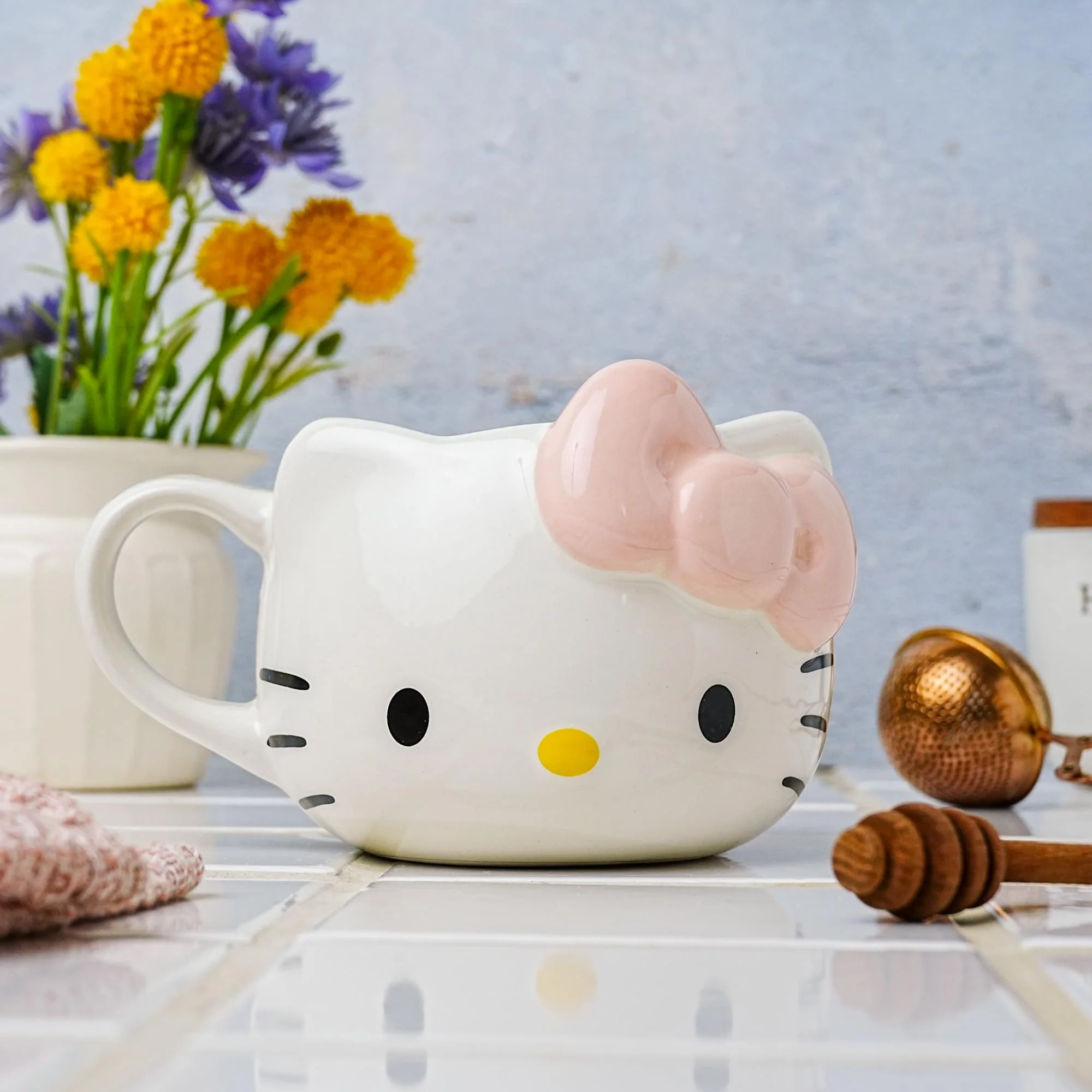 Sanrio Hello Kitty Face Pink Bow Sculpted Ceramic Mug | Holds 20 Ounces - Image 6