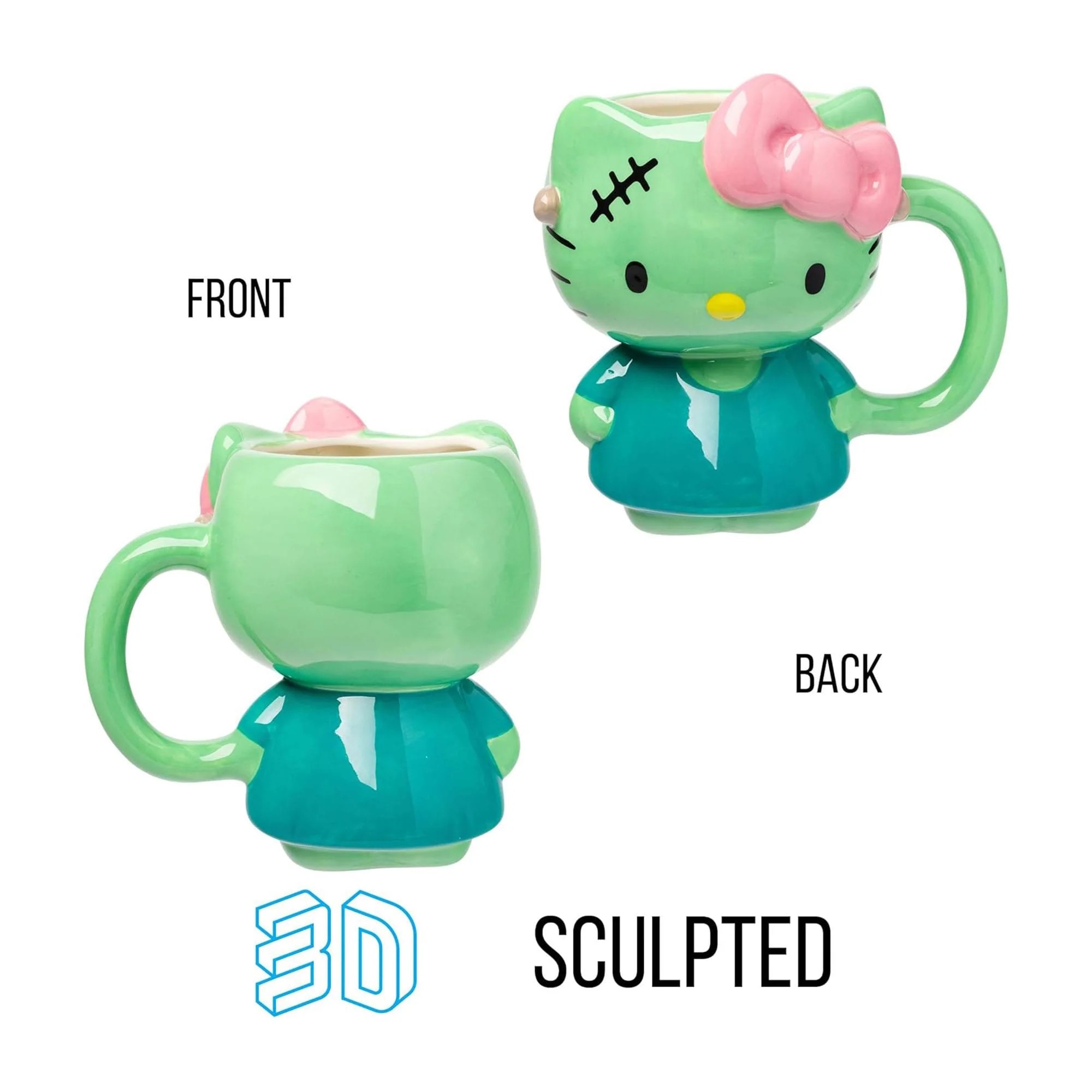 Sanrio Hello Kitty Frankenstein Costume 20 Ounce 3D Sculpted Ceramic Mug - Image 2