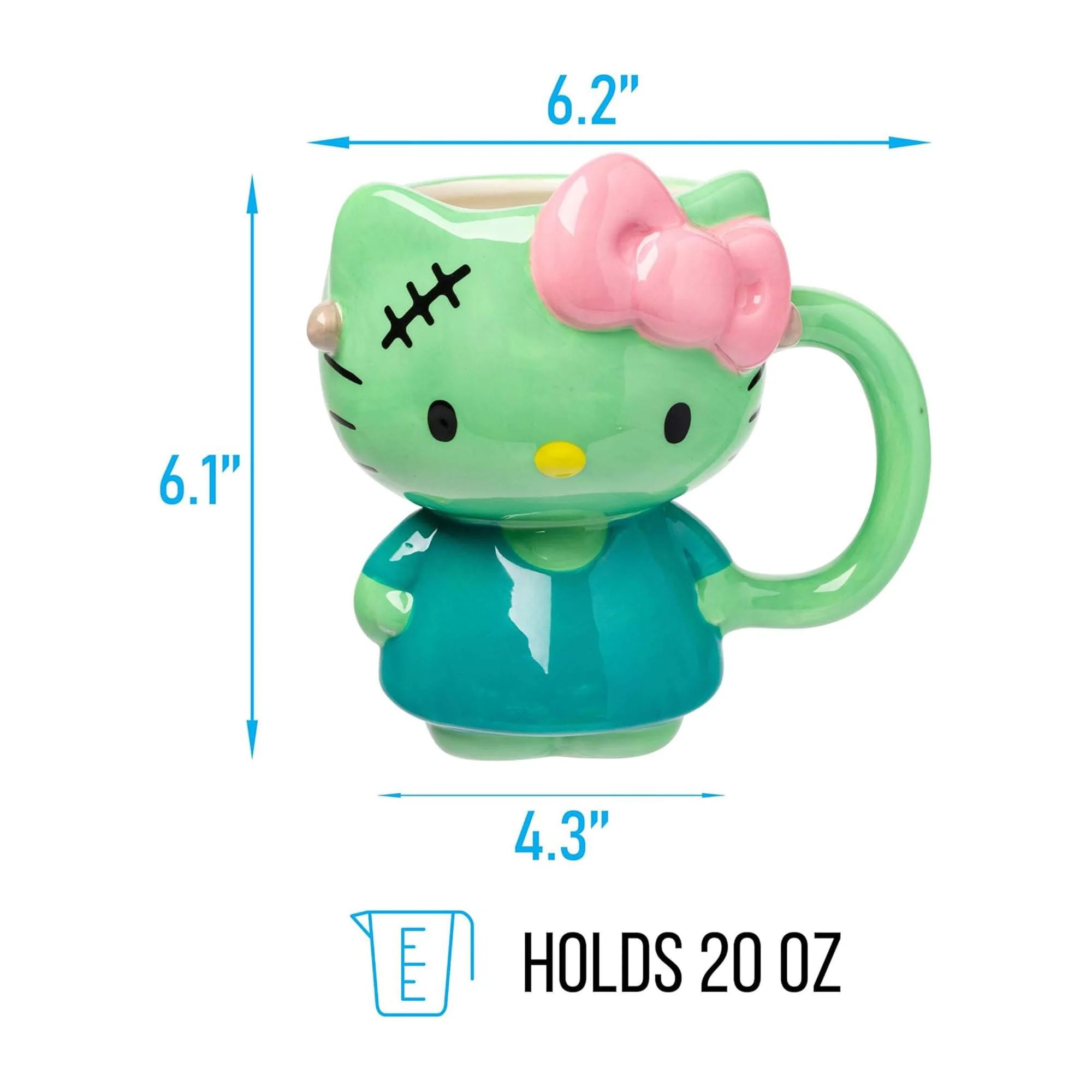 Sanrio Hello Kitty Frankenstein Costume 20 Ounce 3D Sculpted Ceramic Mug - Image 3