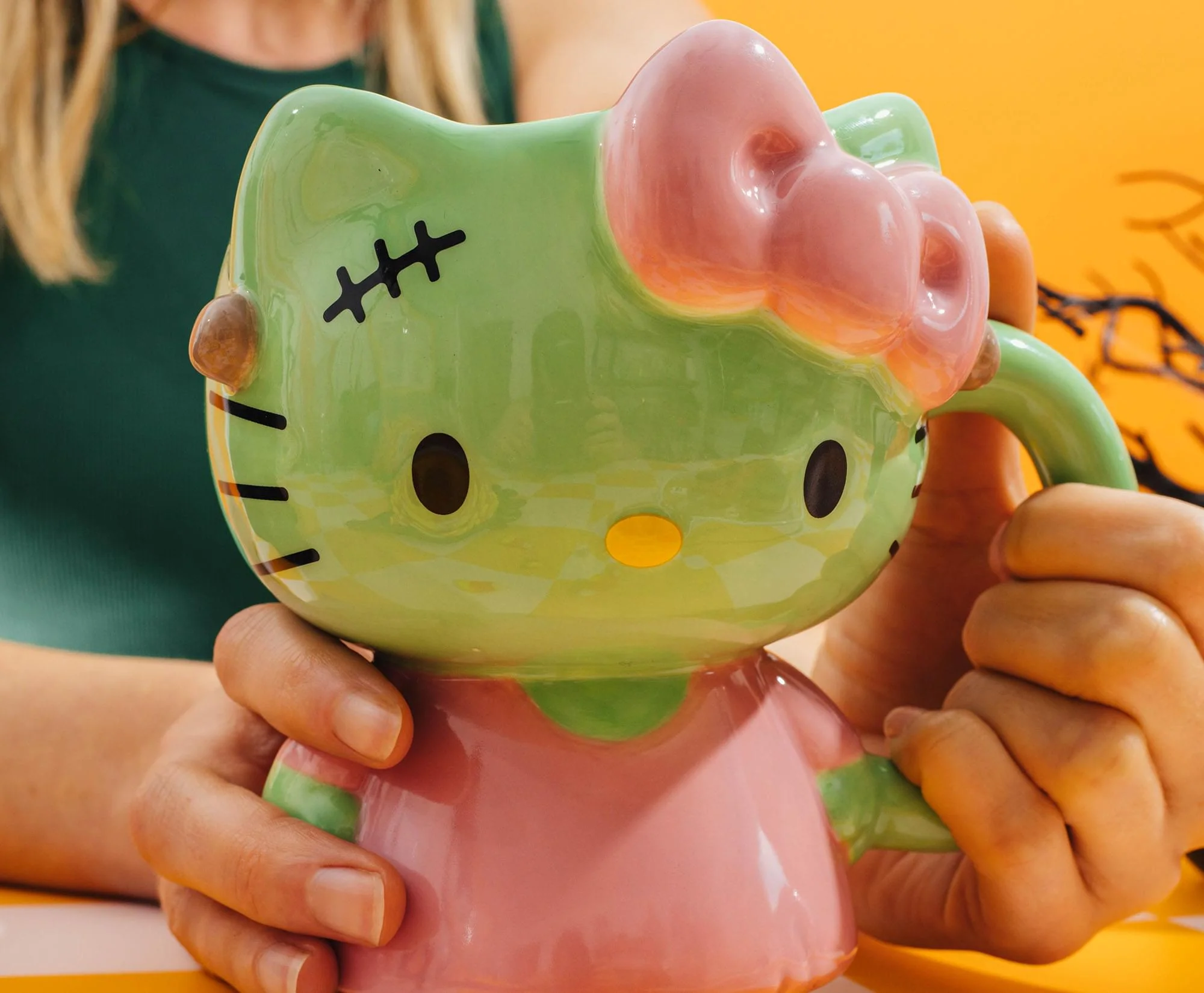 Sanrio Hello Kitty Frankenstein Pink Dress 20-Ounce Ceramic 3D Sculpted Mug - Image 7