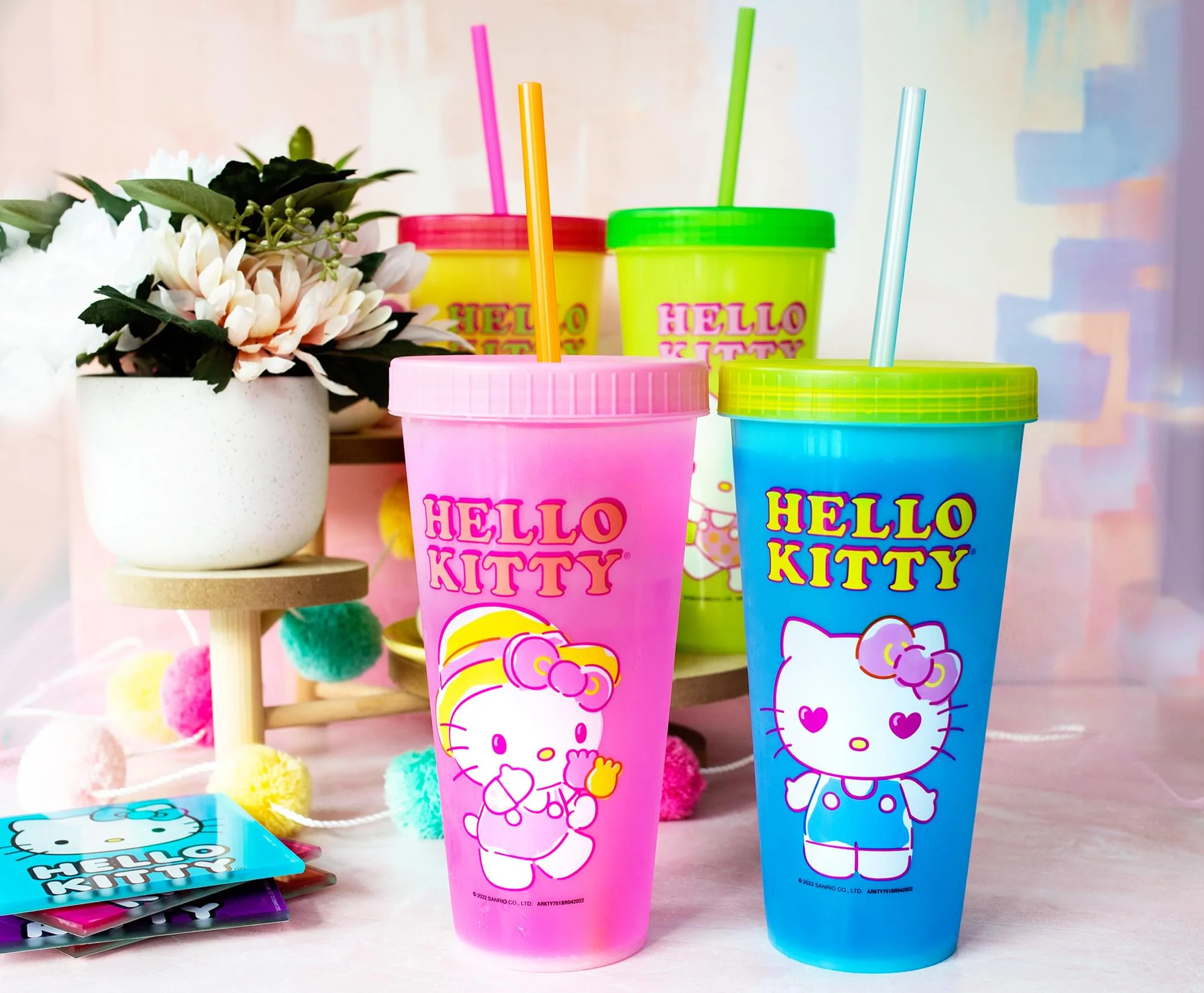Sanrio Hello Kitty Garden Doodle Color-Changing Plastic Tumbler Cups | Set of 4 - Image 10