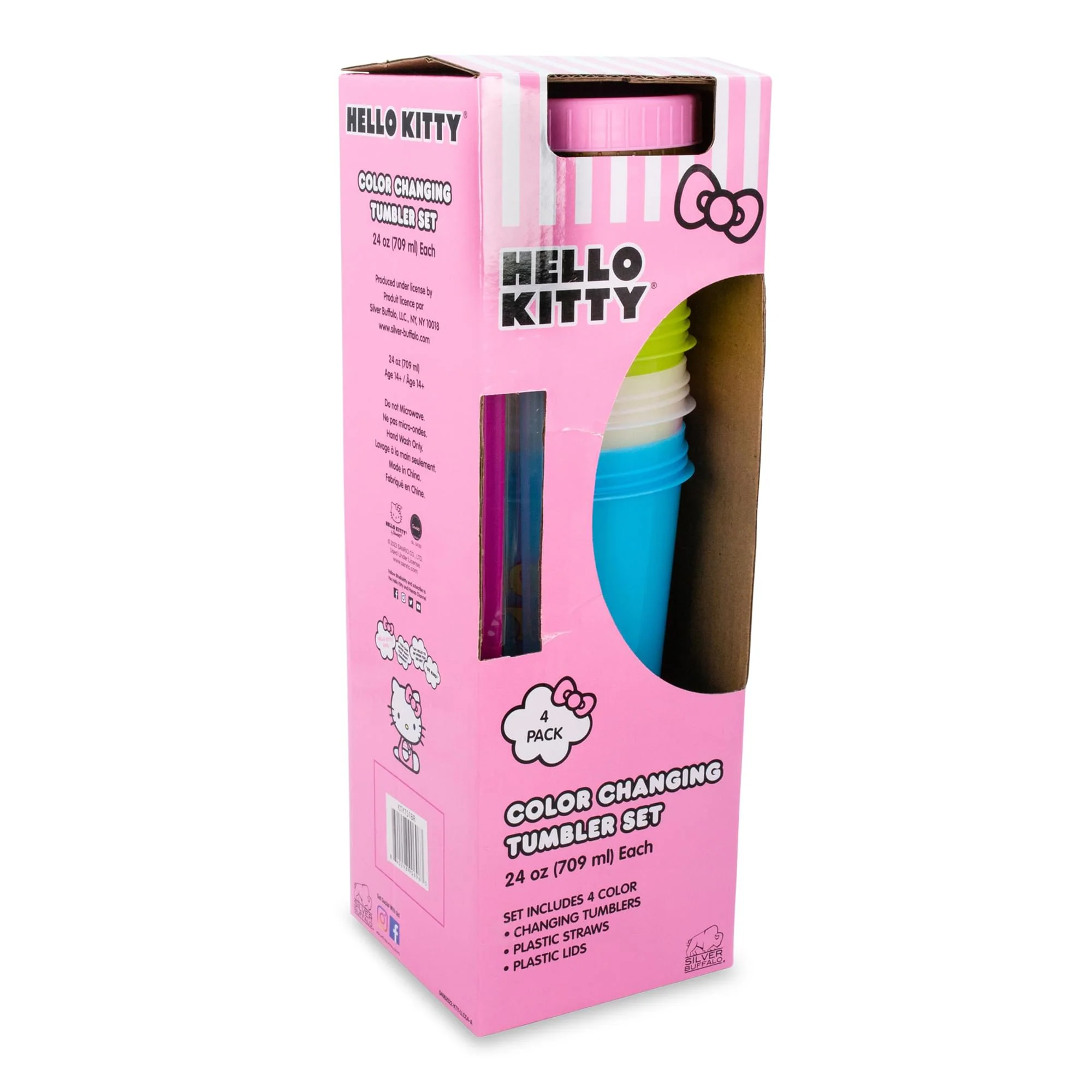 Sanrio Hello Kitty Garden Doodle Color-Changing Plastic Tumbler Cups | Set of 4 - Image 2