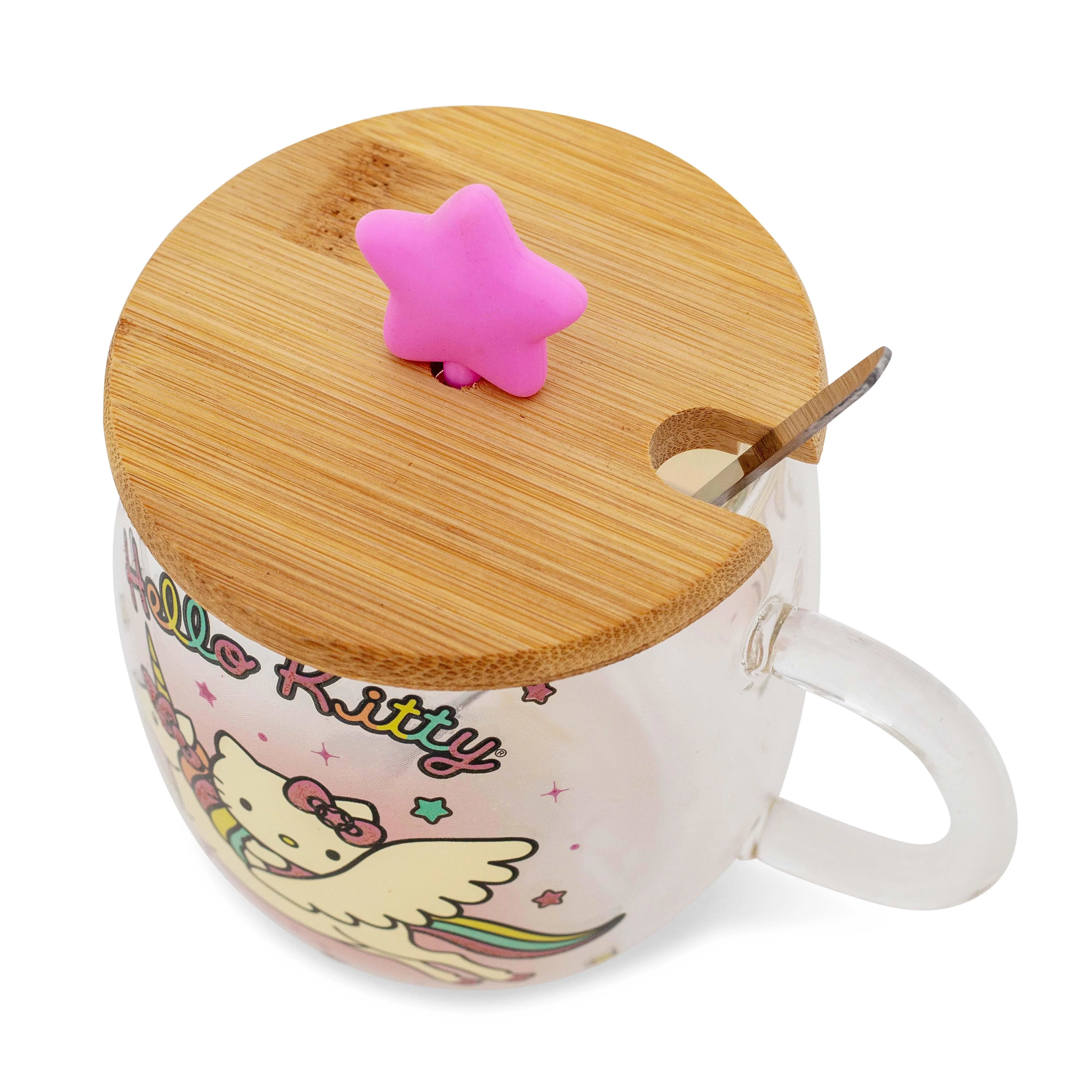Sanrio Hello Kitty Glass Mug With Star-Topper Lid and Spoon | Holds 17 Ounces - Image 4