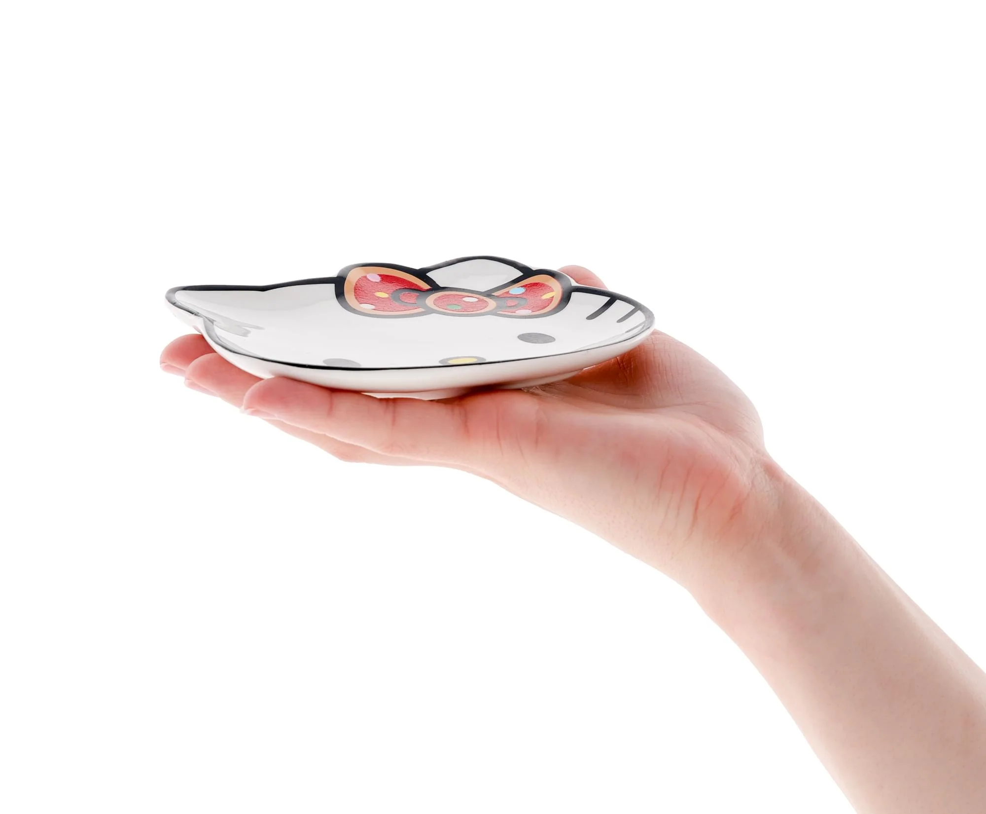 Sanrio Hello Kitty Glitter Bow Sculpted Ceramic Trinket Tray Dish - Image 4