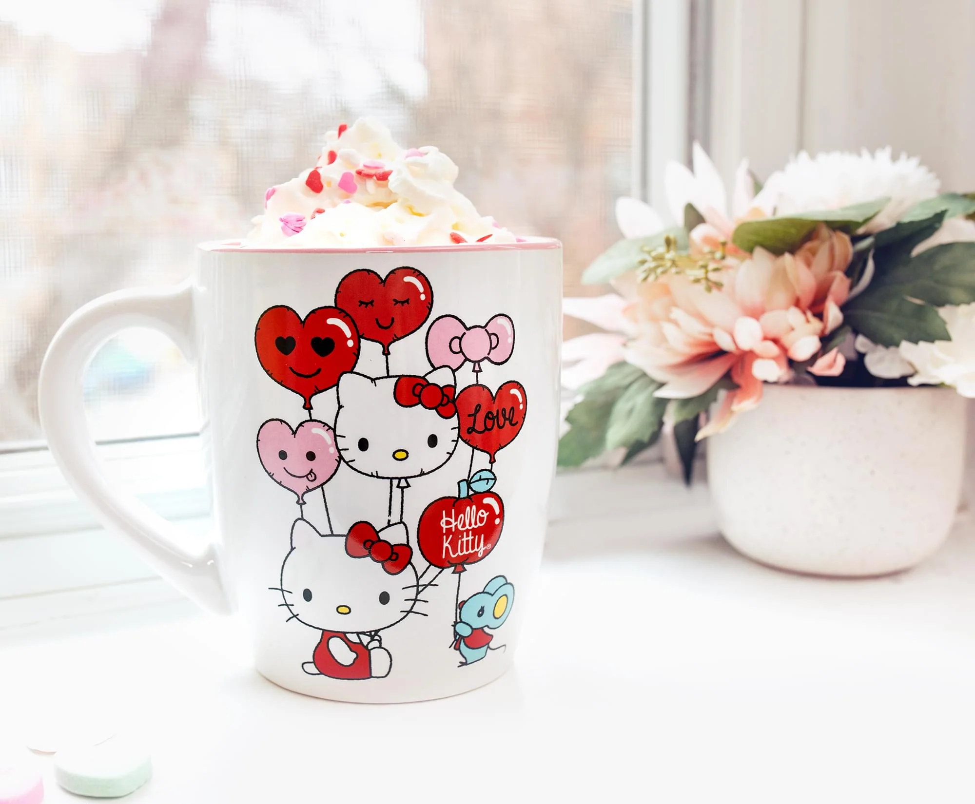 Sanrio Hello Kitty Heart Balloons Ceramic Latte Mug | Holds 25 Ounces - Image 6
