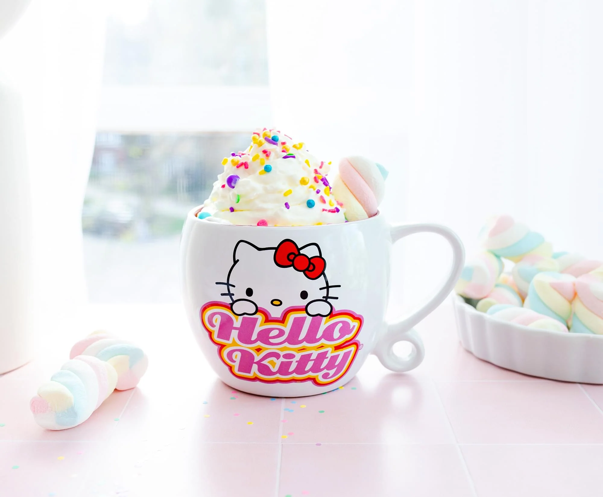 Sanrio Hello Kitty Hearts Ceramic Coffee Cup With Loop Handle | Holds 16 Ounces - Image 8