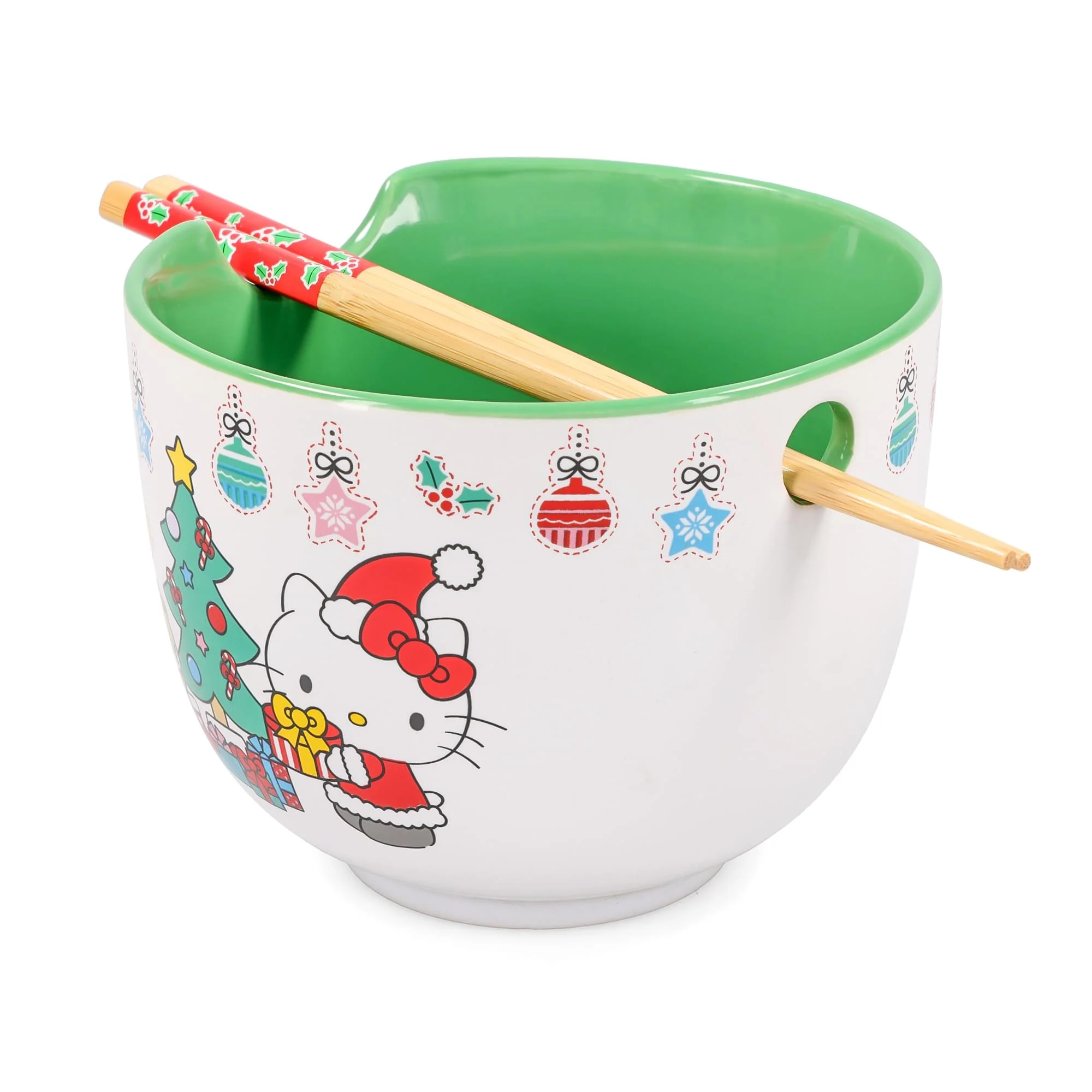 Sanrio Hello Kitty Holiday 20-Ounce Ceramic Ramen Bowl and Chopstick Set - Image 3