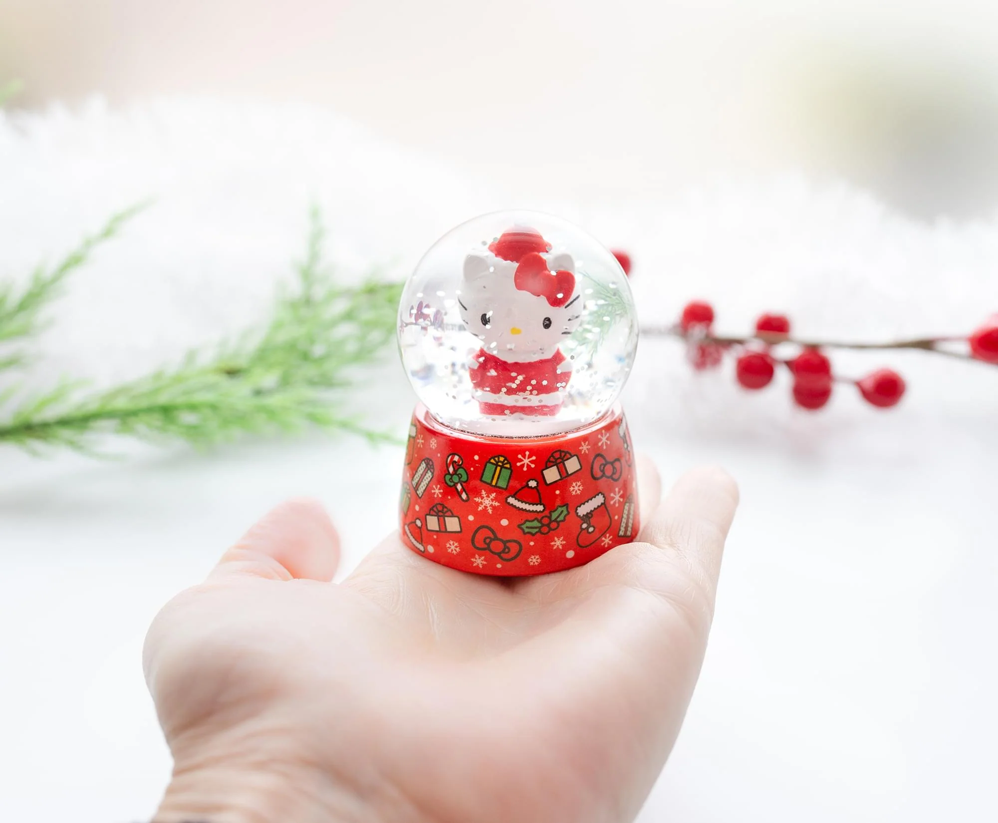 Sanrio Hello Kitty Holiday Mini Snow Globe | 3 Inches Tall - Image 4