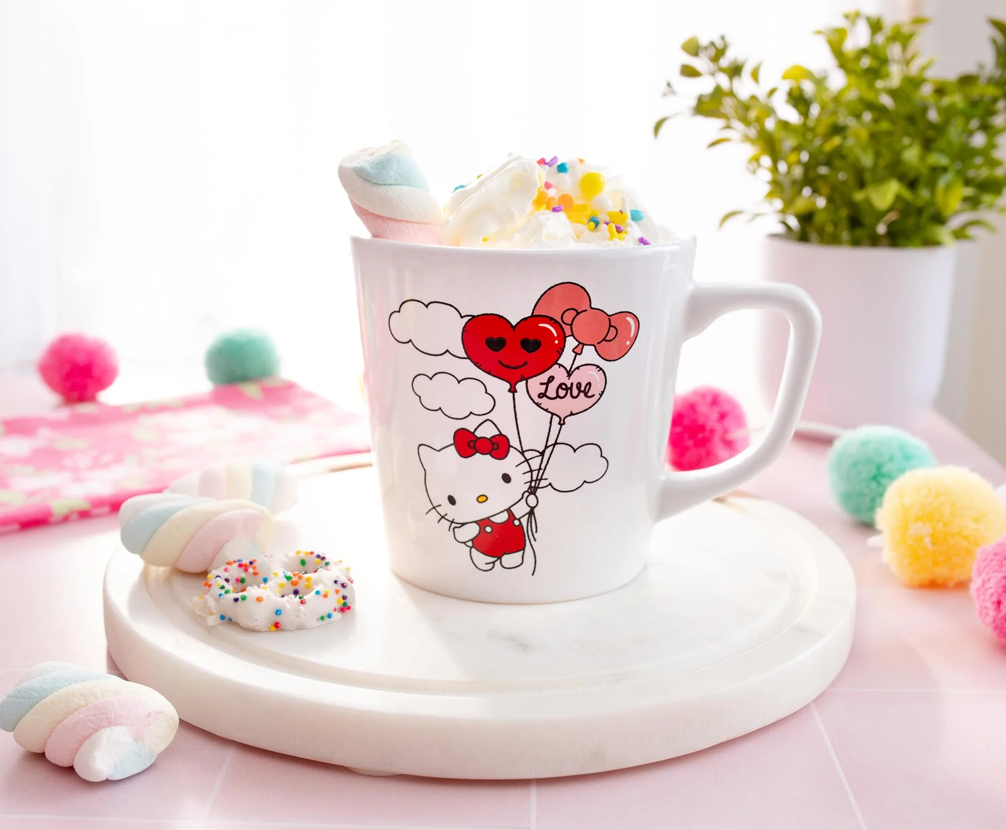 Sanrio Hello Kitty Love Balloon Wide Rim Ceramic Latte Mug | Holds 17 Ounces - Image 8