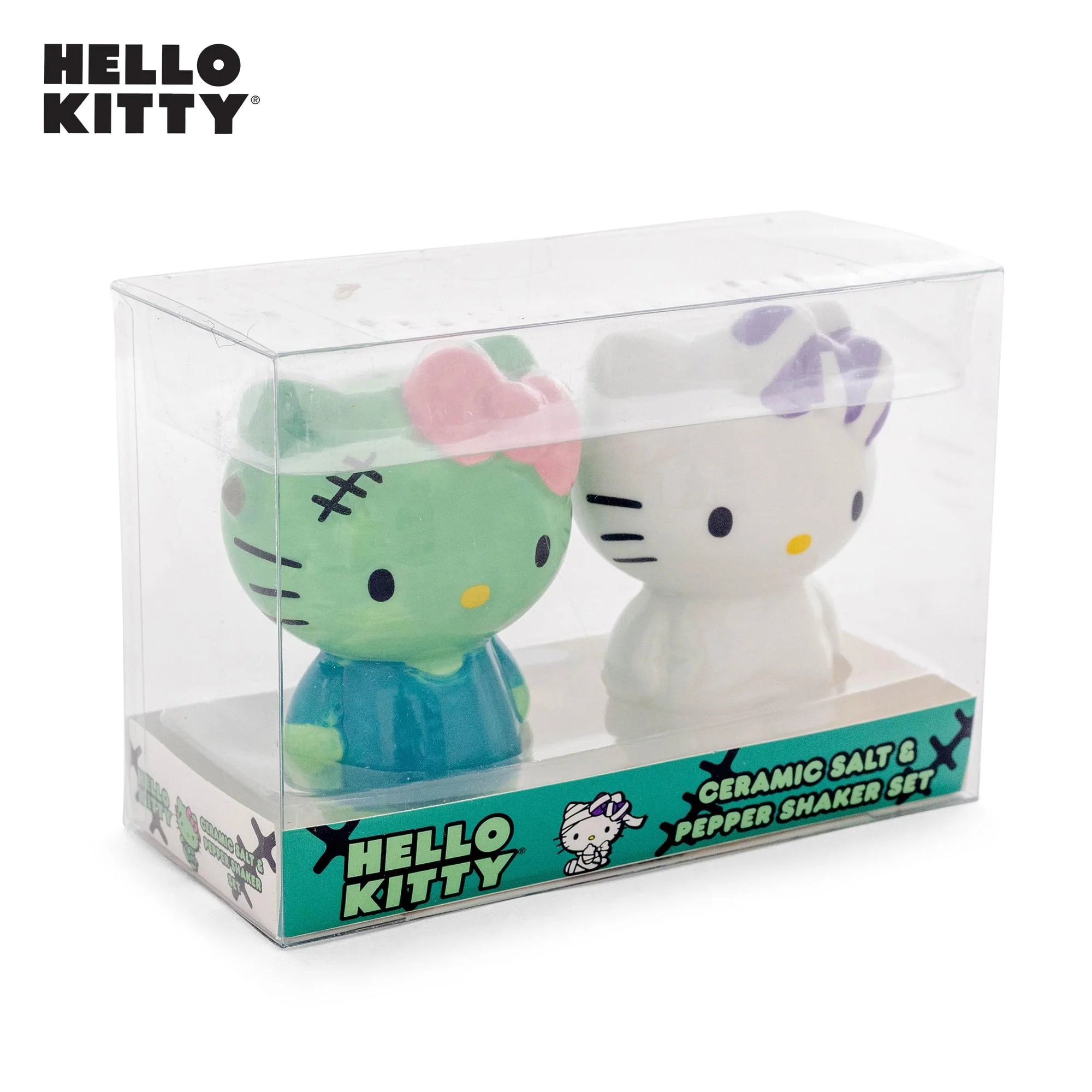 Sanrio Hello Kitty Mummy and Frankenstein Ceramic Salt and Pepper Shaker Set - Image 2