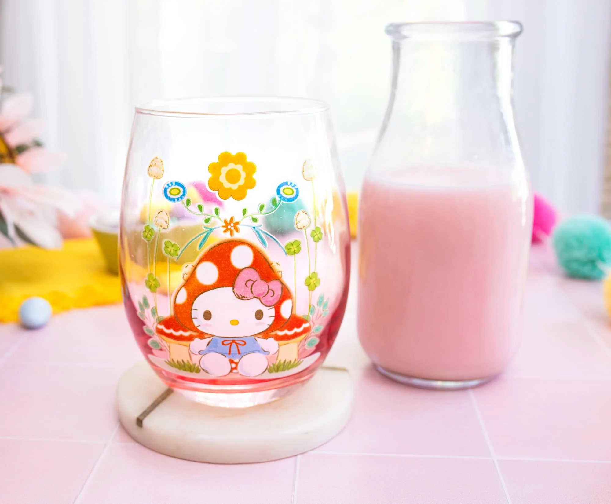 Sanrio Hello Kitty Mushroom Art Stemless Wine Glass | Holds 20 Ounces - Image 6