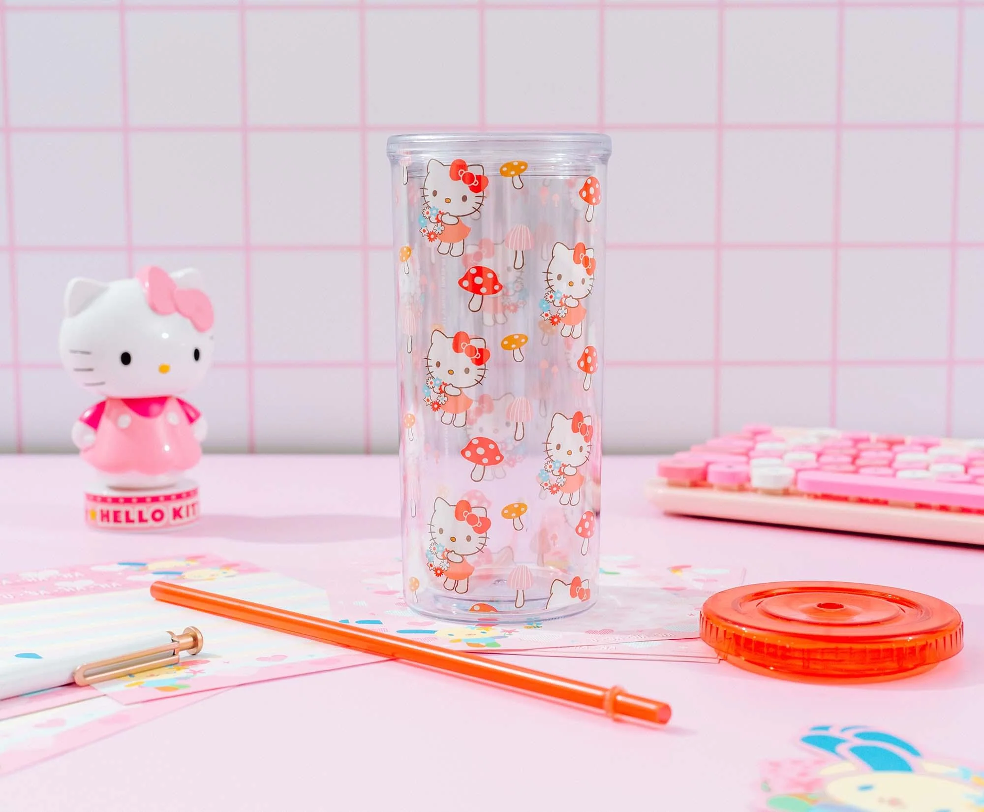 Sanrio Hello Kitty Mushrooms Carnival Cup With Lid and Straw | Holds 20 Ounces - Image 5