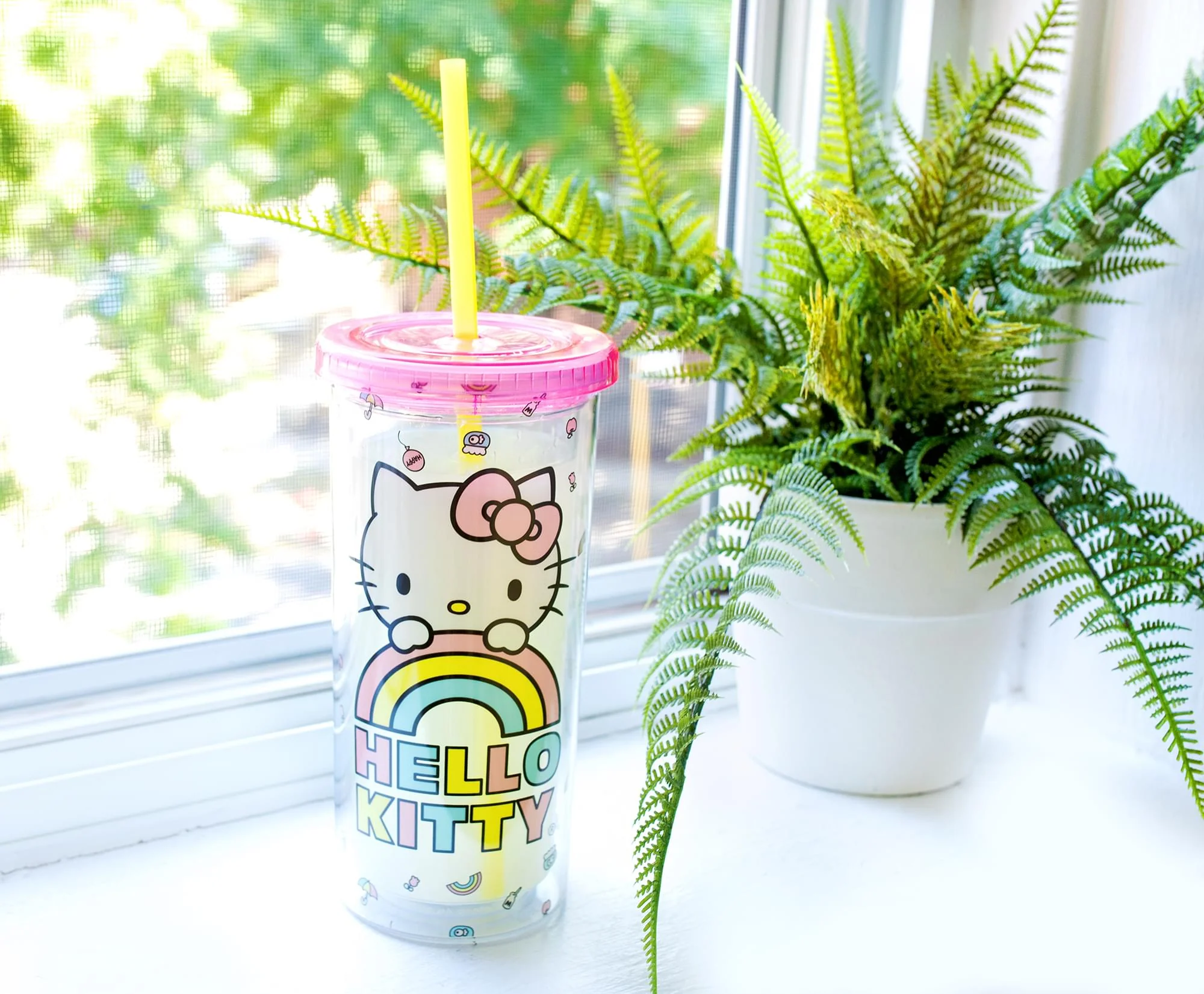 Sanrio Hello Kitty Pastel Rainbow Carnival Cup With Lid | Holds 20 Ounces - Image 10