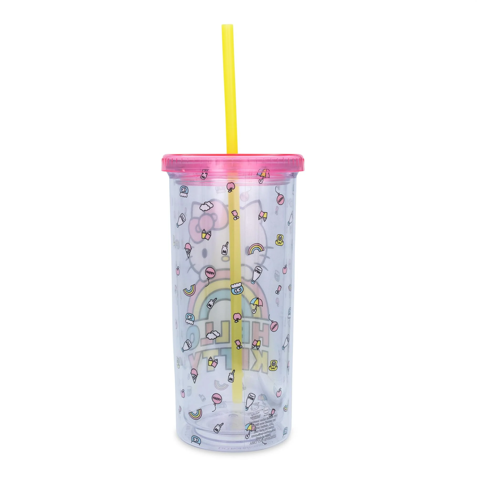 Sanrio Hello Kitty Pastel Rainbow Carnival Cup With Lid | Holds 20 Ounces - Image 2