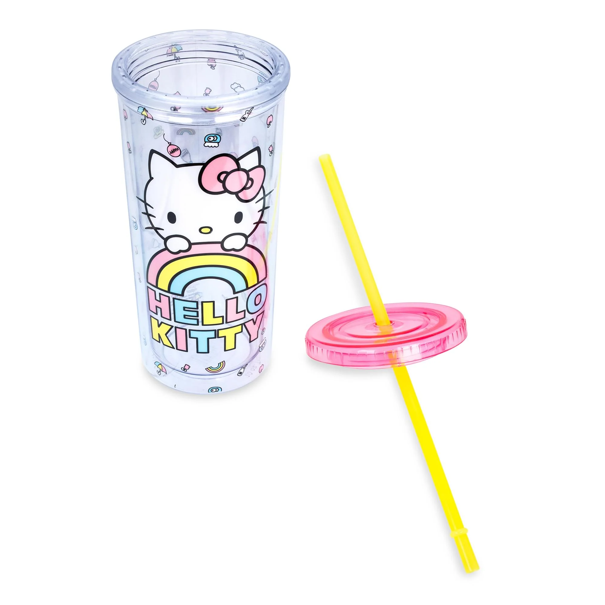 Sanrio Hello Kitty Pastel Rainbow Carnival Cup With Lid | Holds 20 Ounces - Image 3