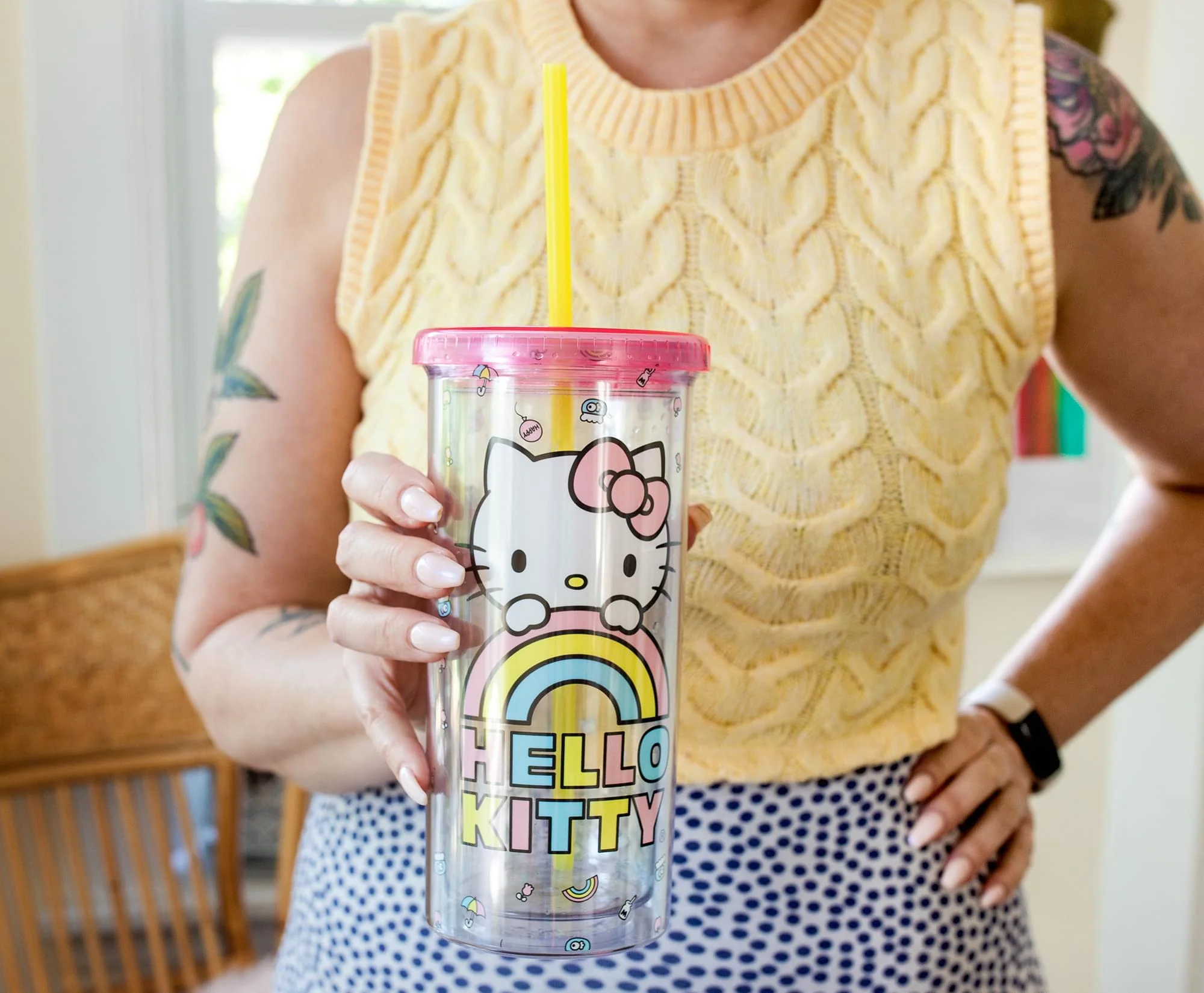 Sanrio Hello Kitty Pastel Rainbow Carnival Cup With Lid | Holds 20 Ounces - Image 9