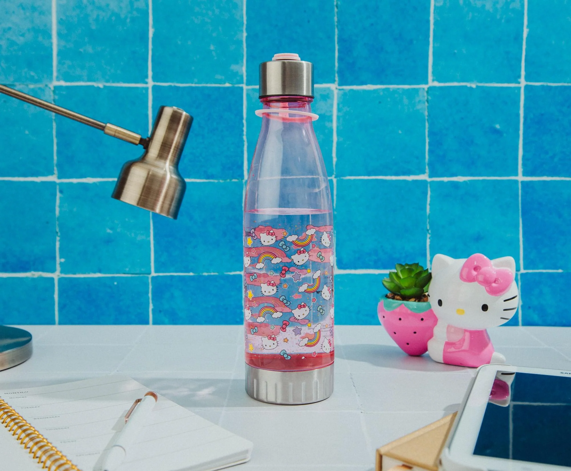 Sanrio Hello Kitty Pastel Star Toss Print Water Bottle With Lid | Holds 20 Ounce - Image 4
