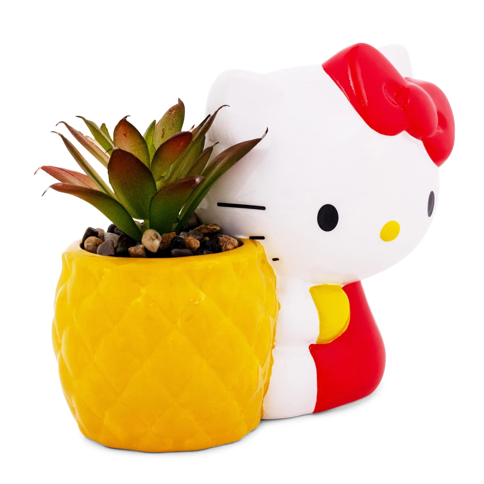 Sanrio Hello Kitty Pineapple Ceramic Mini Planter With Artificial Succulent - Image 2