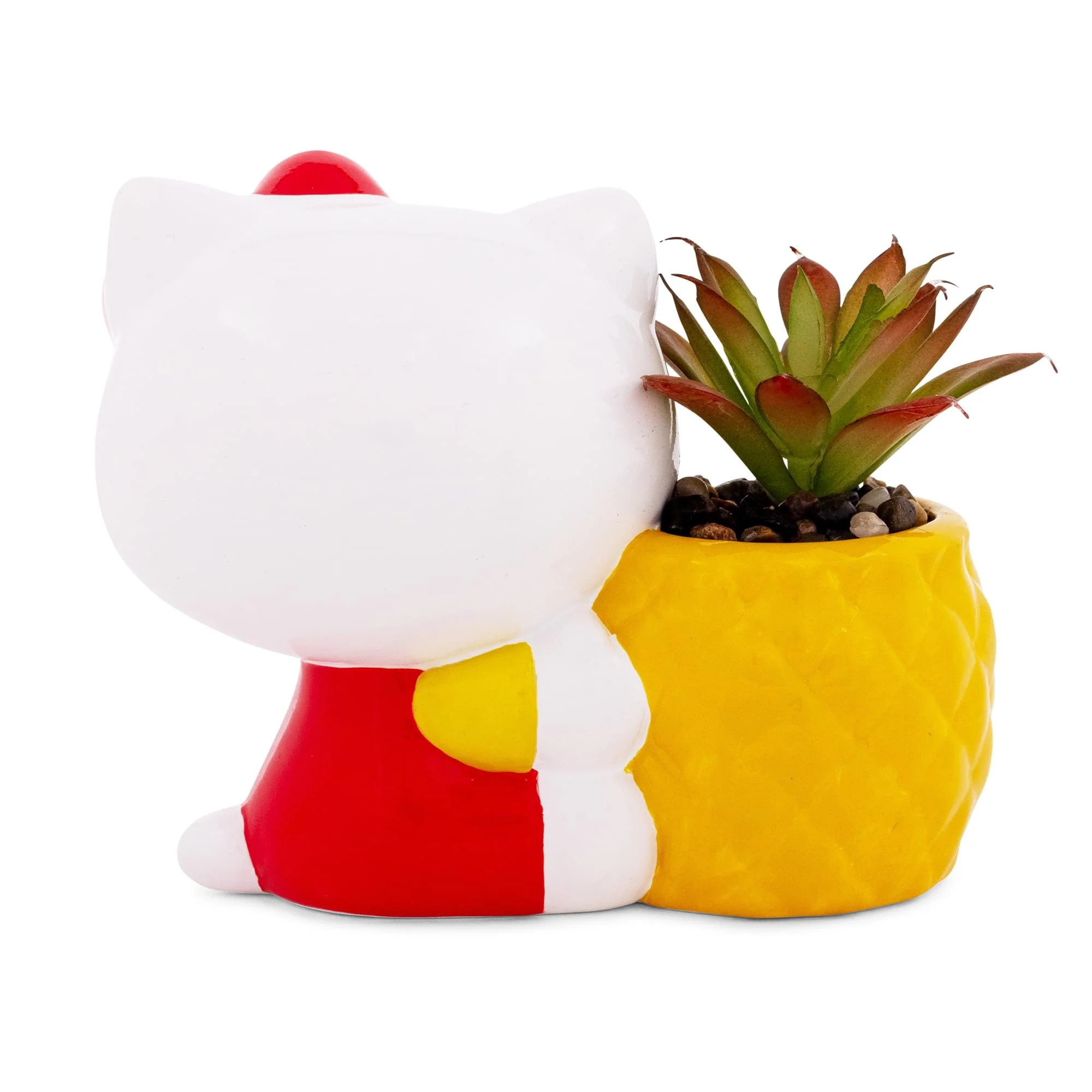 Sanrio Hello Kitty Pineapple Ceramic Mini Planter With Artificial Succulent - Image 3